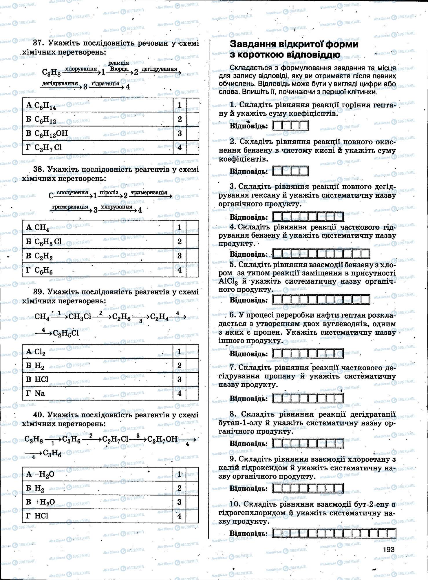 ЗНО Хімія 11 клас сторінка 193