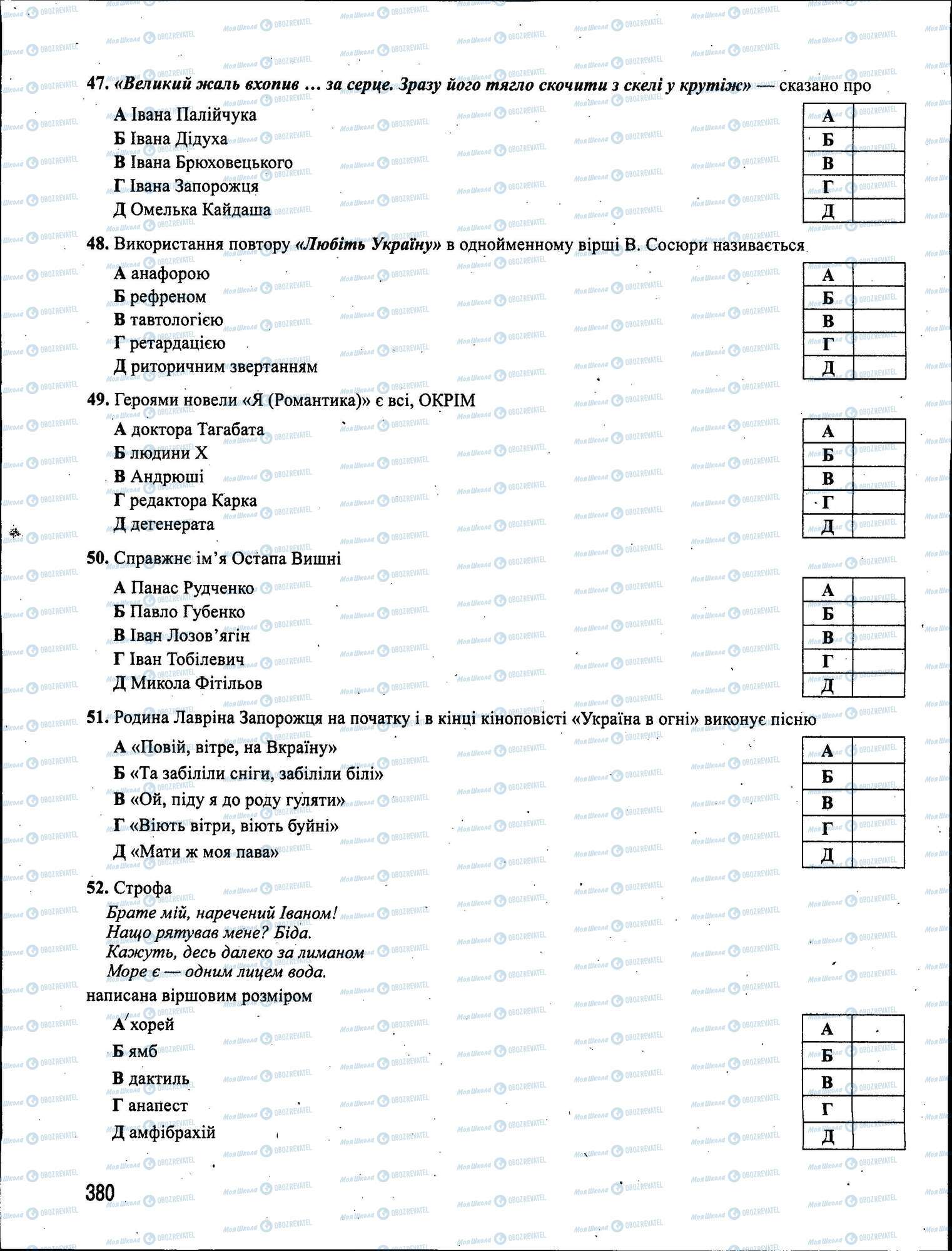 ЗНО Укр мова 11 класс страница 380