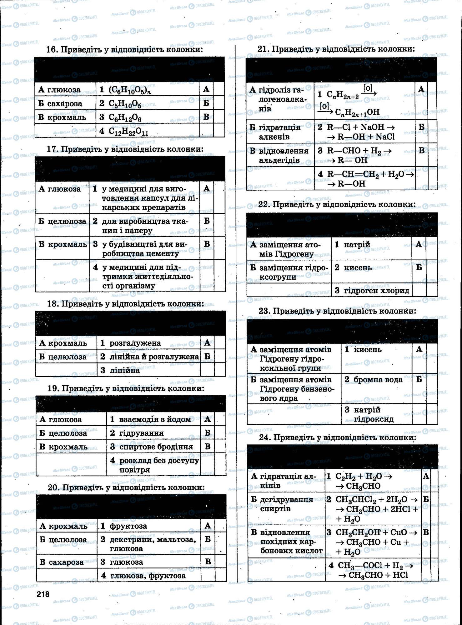 ЗНО Химия 11 класс страница 218