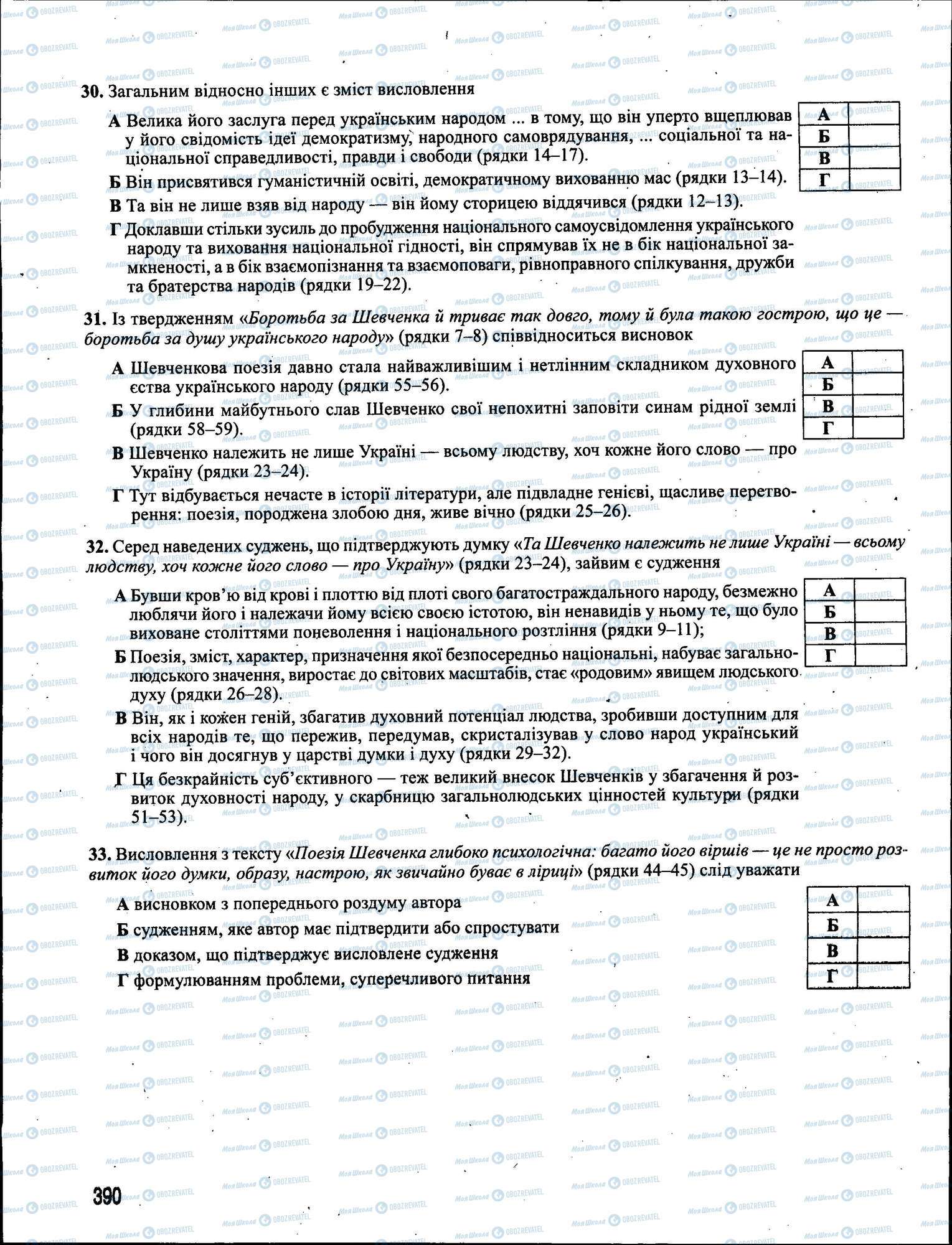 ЗНО Українська мова 11 клас сторінка 390