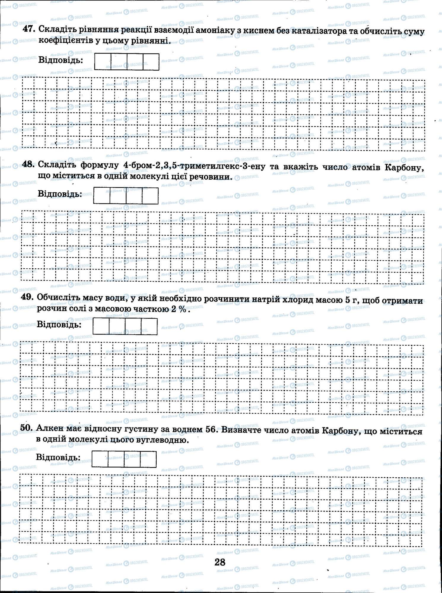 ЗНО Хімія 11 клас сторінка 028