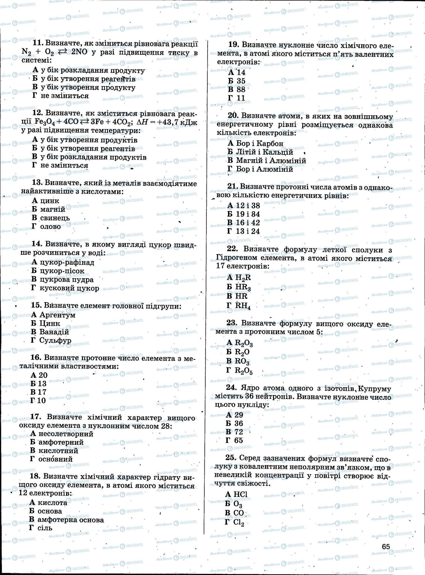 ЗНО Химия 11 класс страница 065