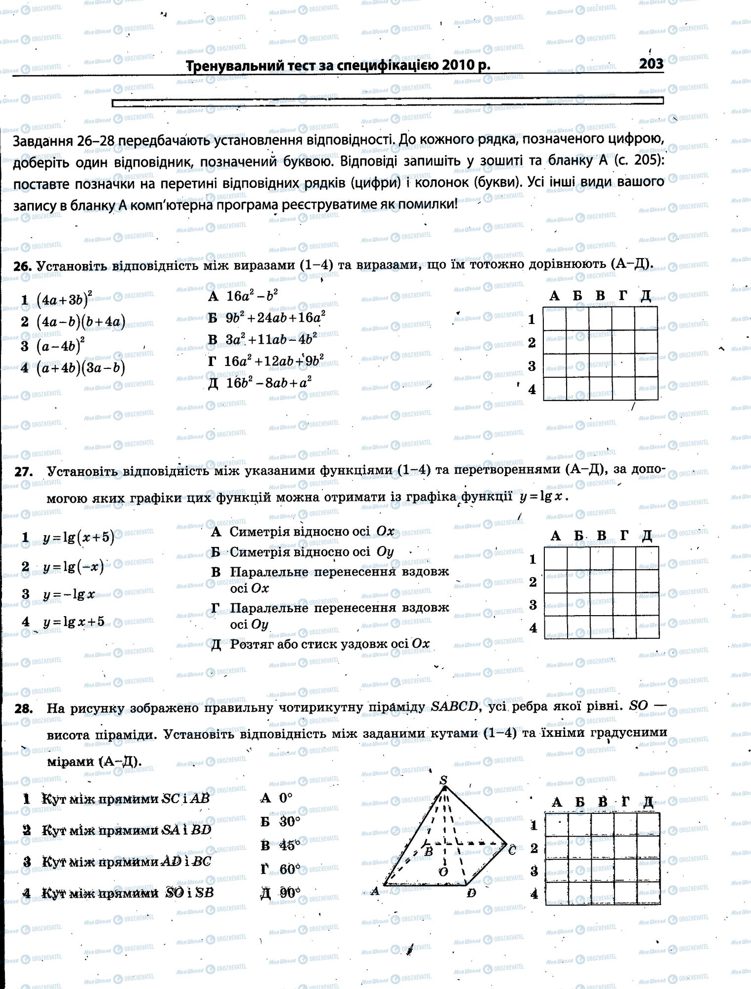 ЗНО Математика 11 класс страница 203