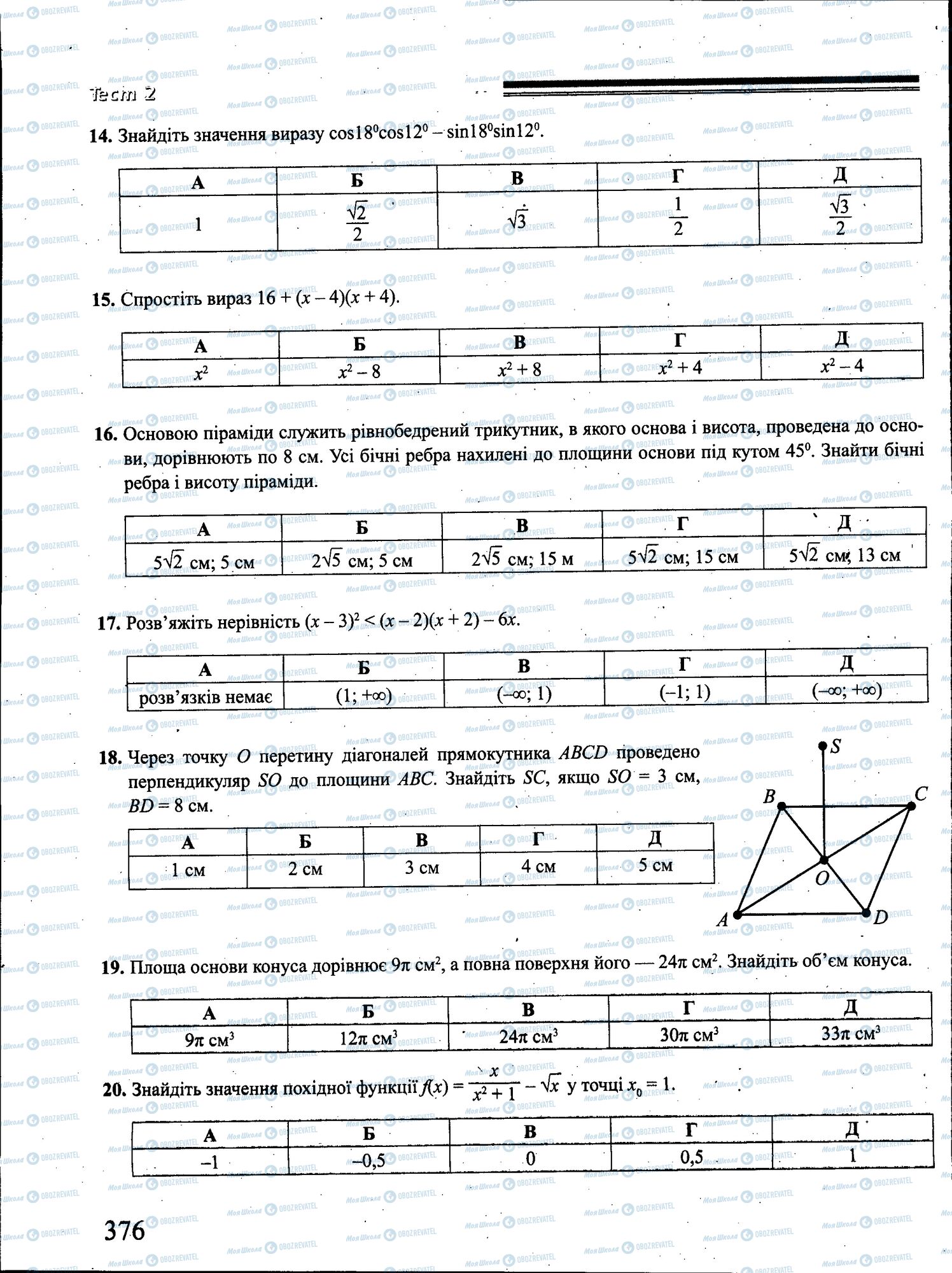ЗНО Математика 11 клас сторінка 376