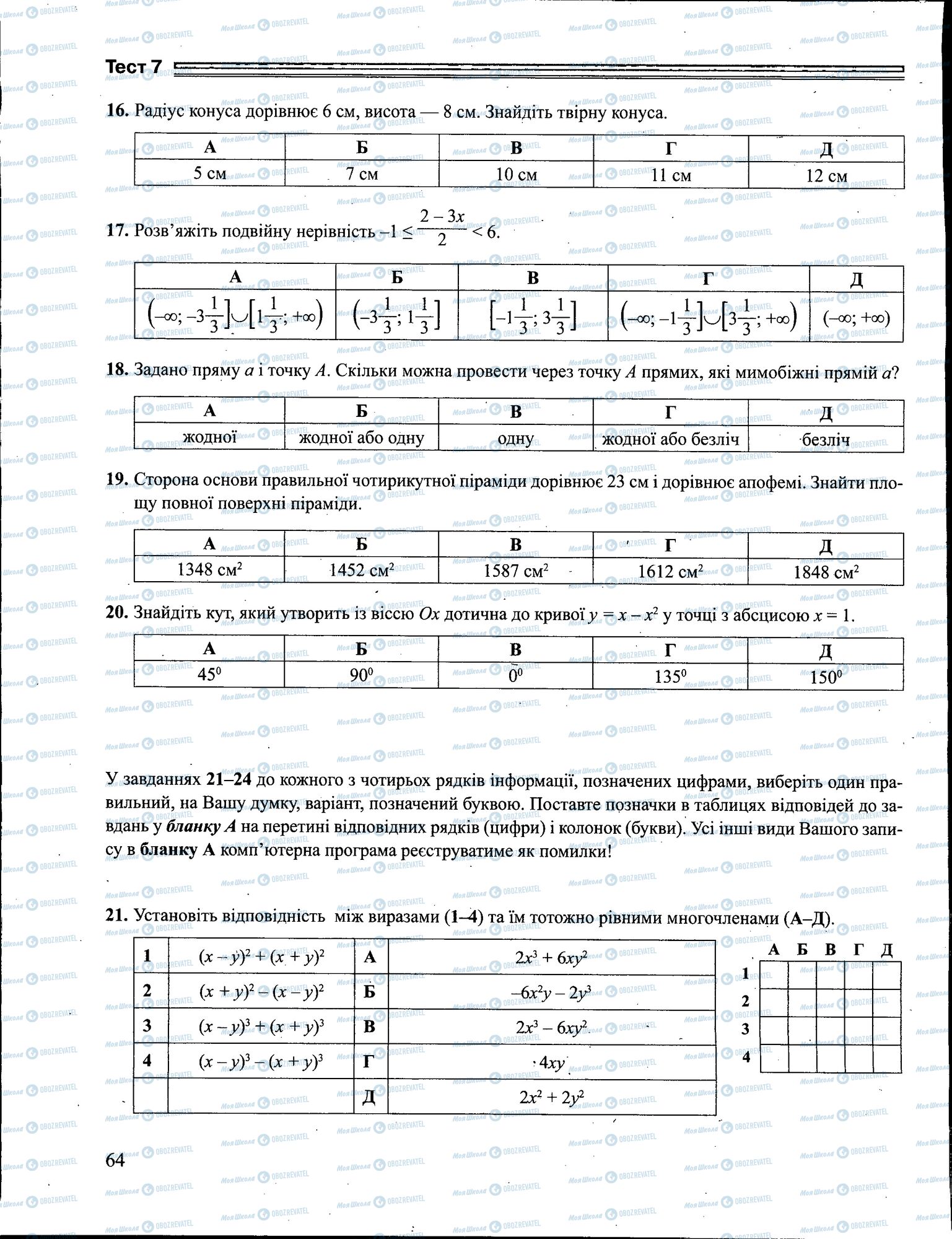 ЗНО Математика 11 клас сторінка 064
