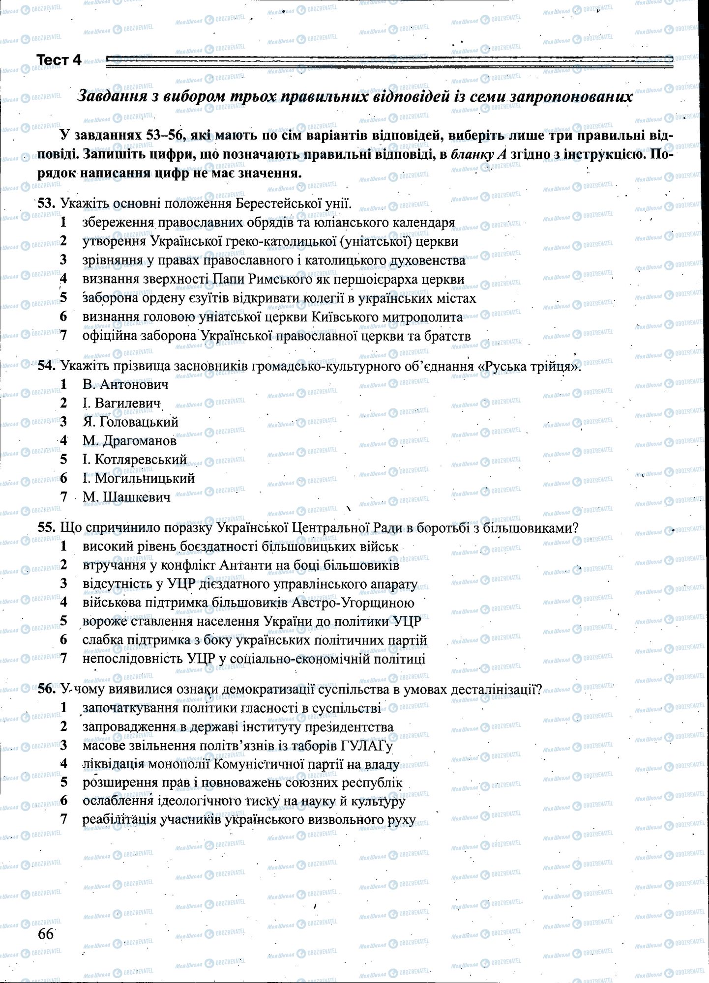 ЗНО Історія України 11 клас сторінка 066