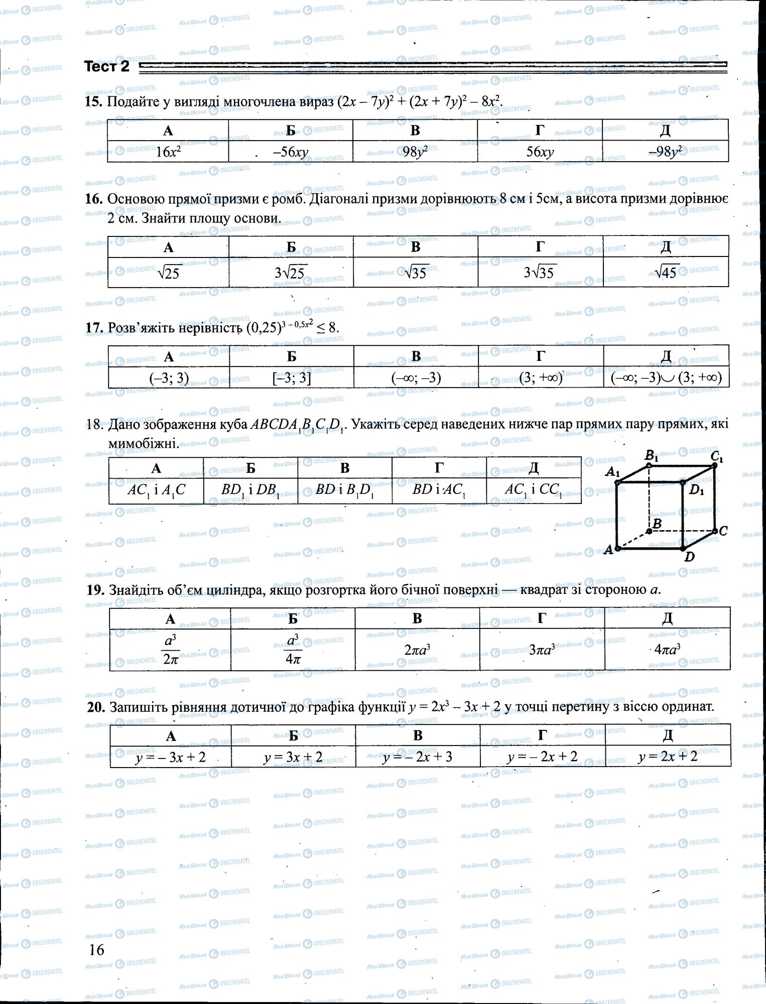 ЗНО Математика 11 класс страница 016