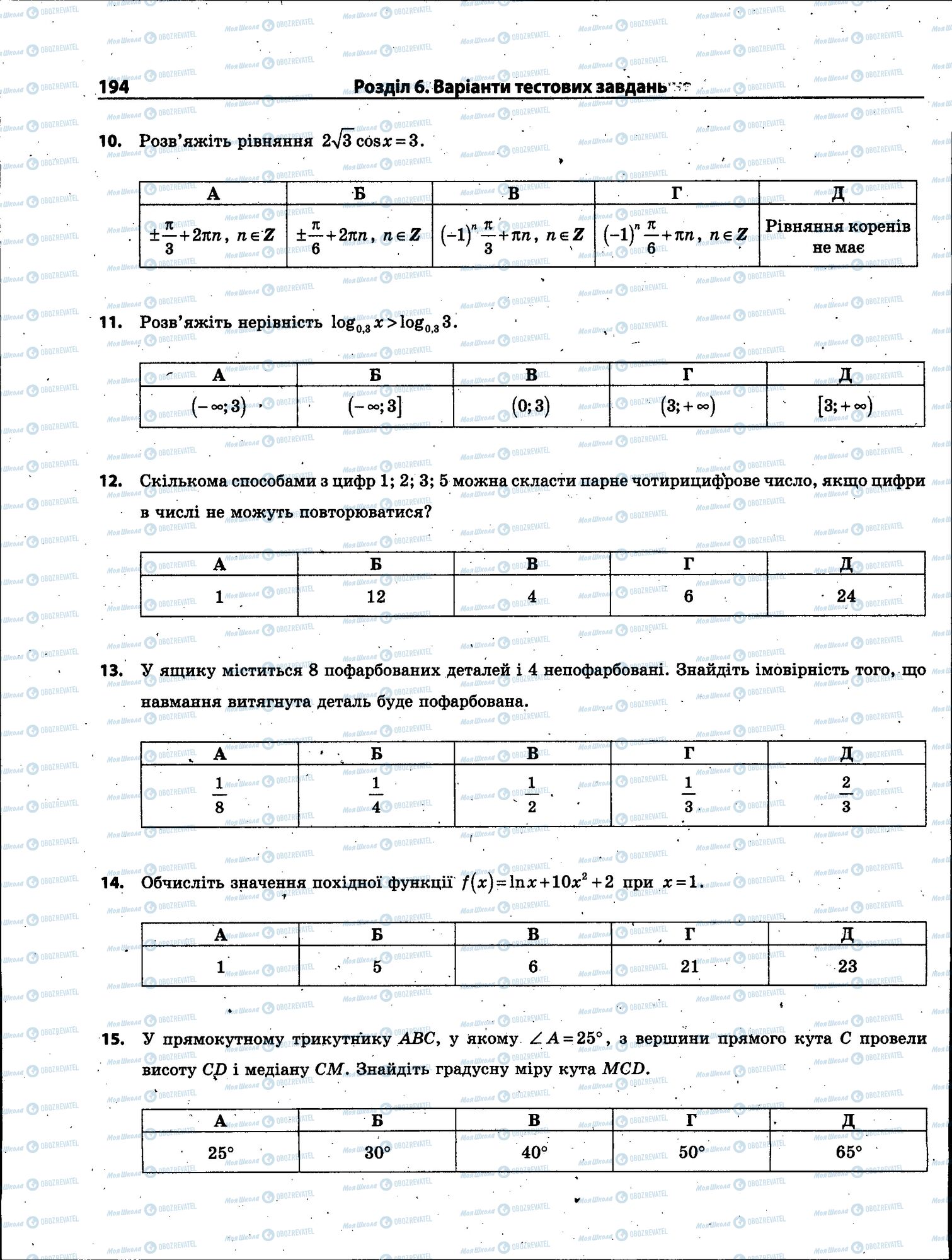 ЗНО Математика 11 клас сторінка 194