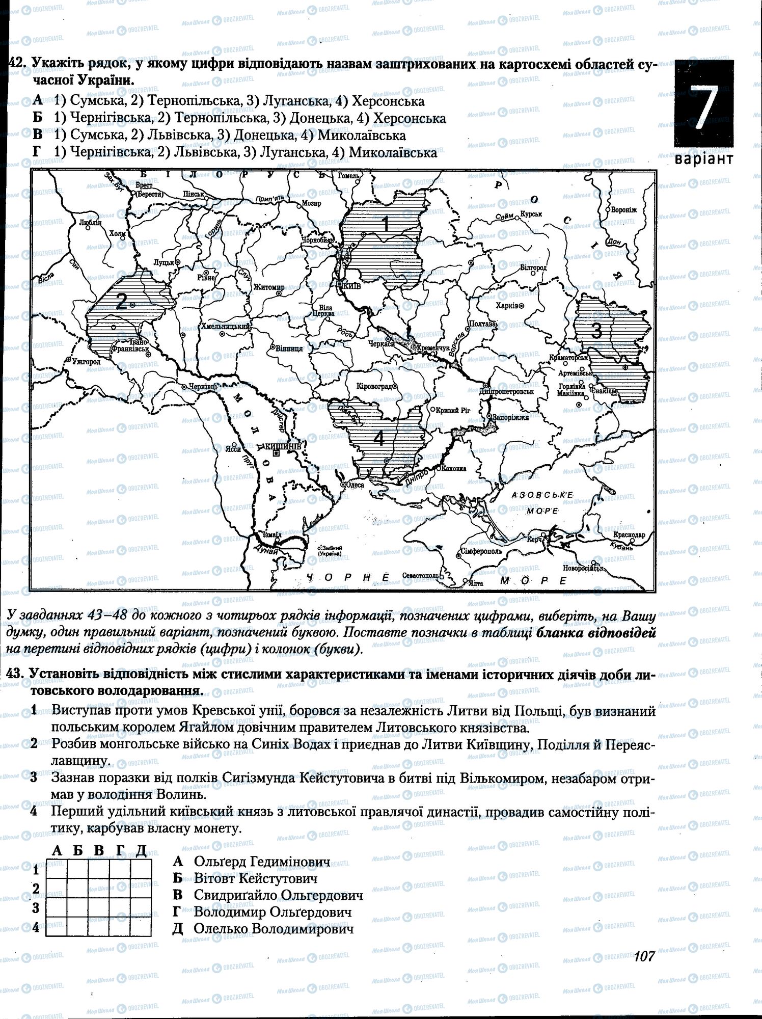 ЗНО Історія України 11 клас сторінка 107