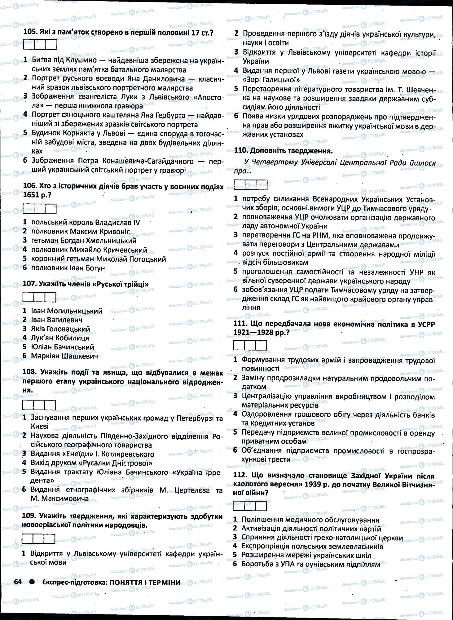 ЗНО Історія України 11 клас сторінка 064