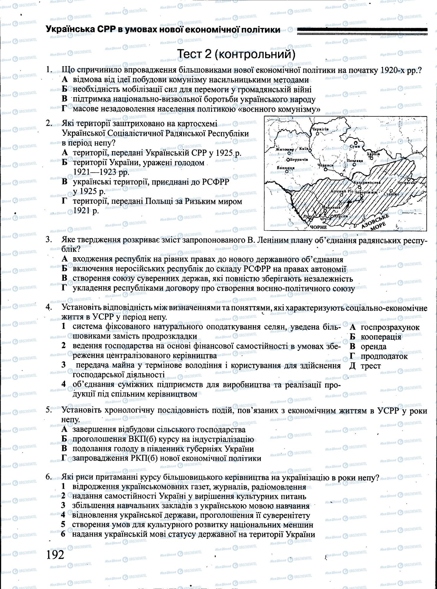 ЗНО Історія України 11 клас сторінка 192