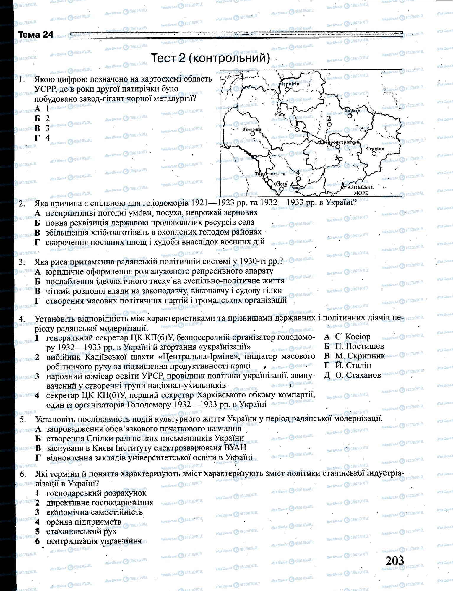 ЗНО Історія України 11 клас сторінка 203