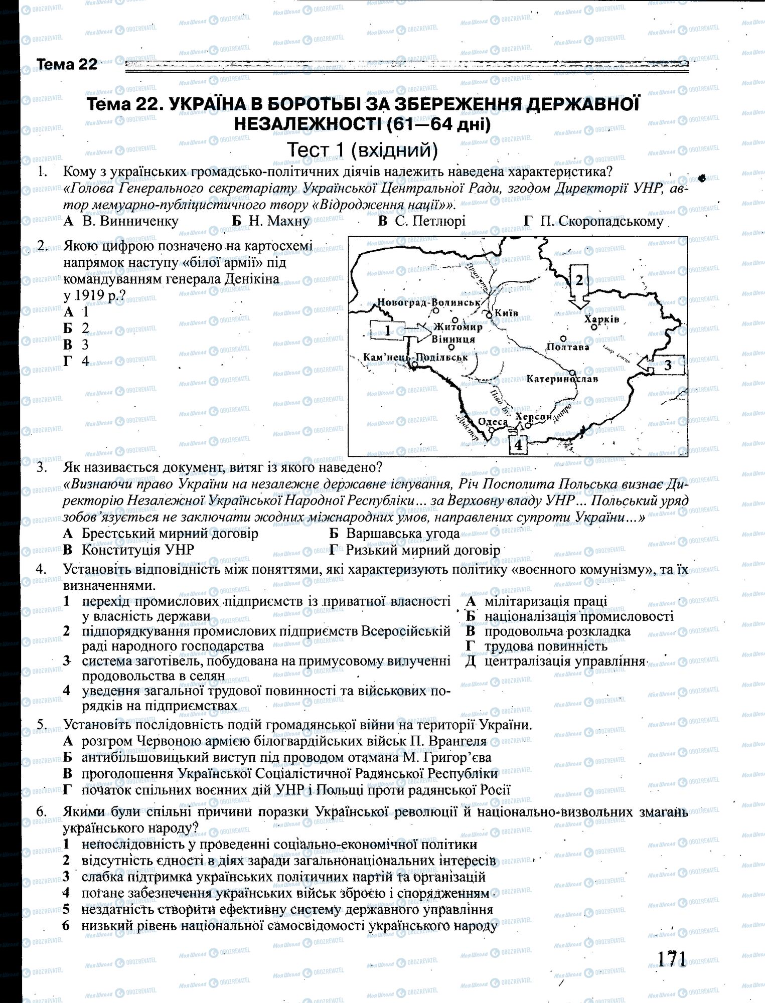 ЗНО Історія України 11 клас сторінка 171