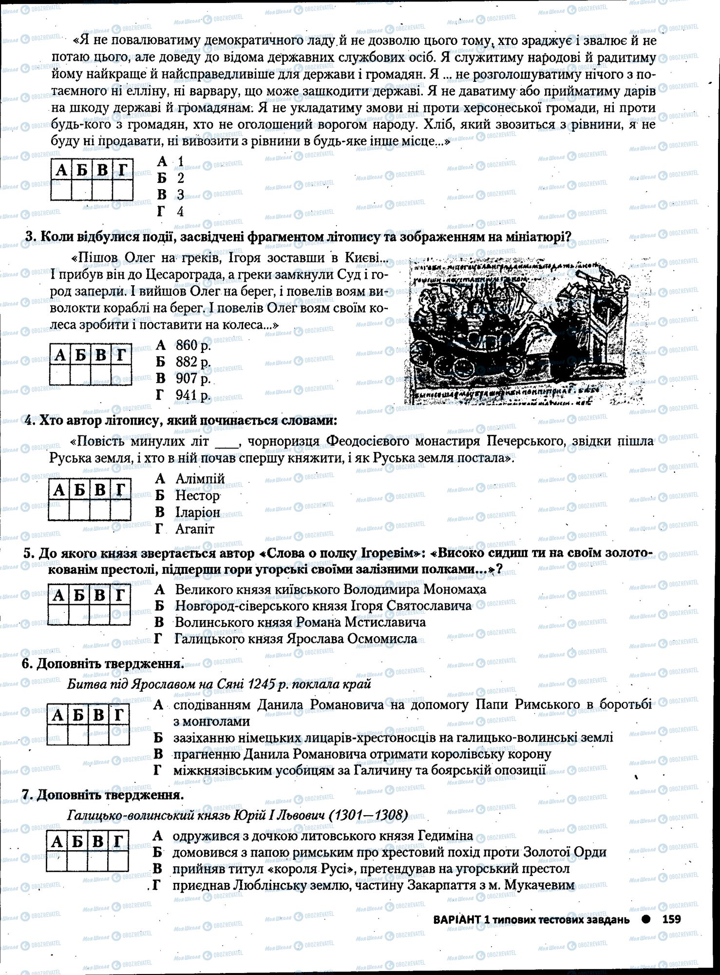 ЗНО Історія України 11 клас сторінка 159