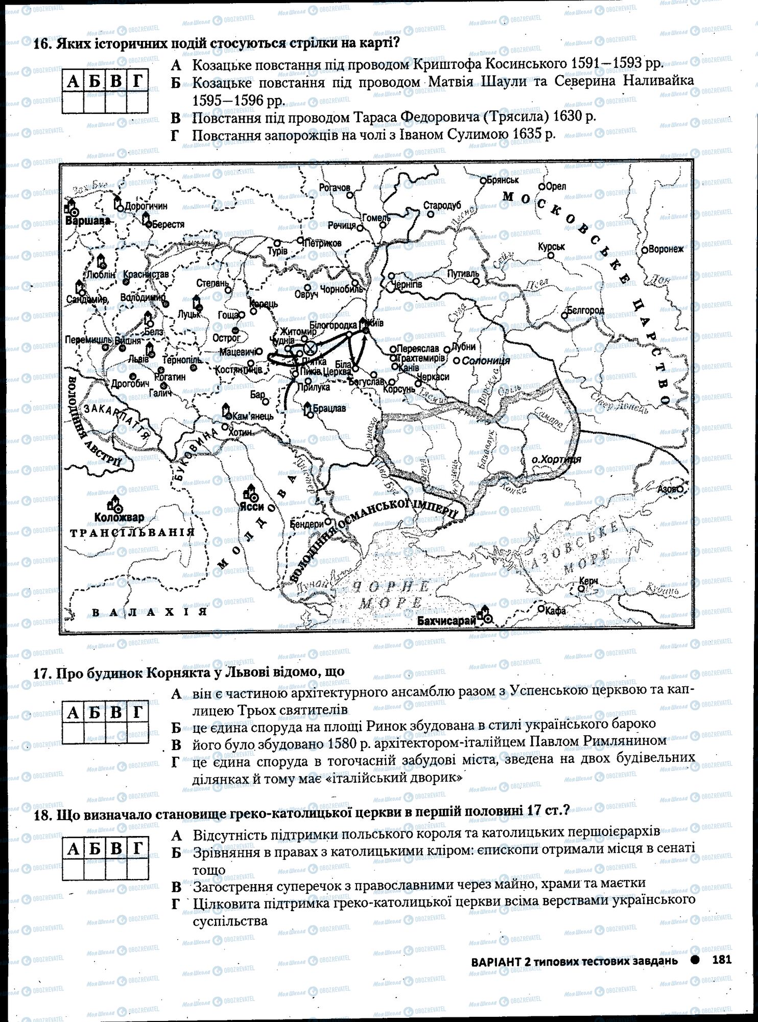 ЗНО Історія України 11 клас сторінка 181