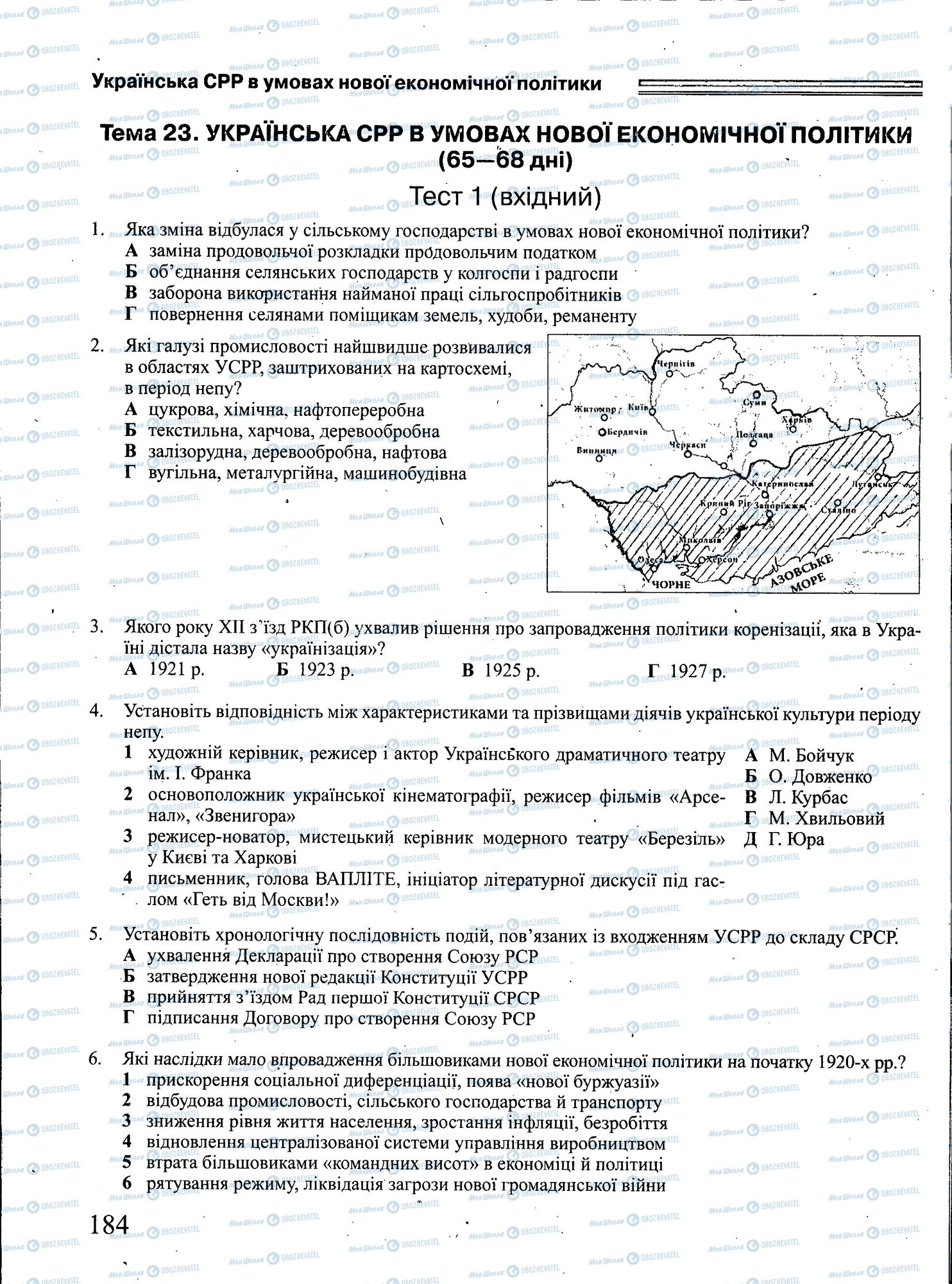 ЗНО Історія України 11 клас сторінка 184