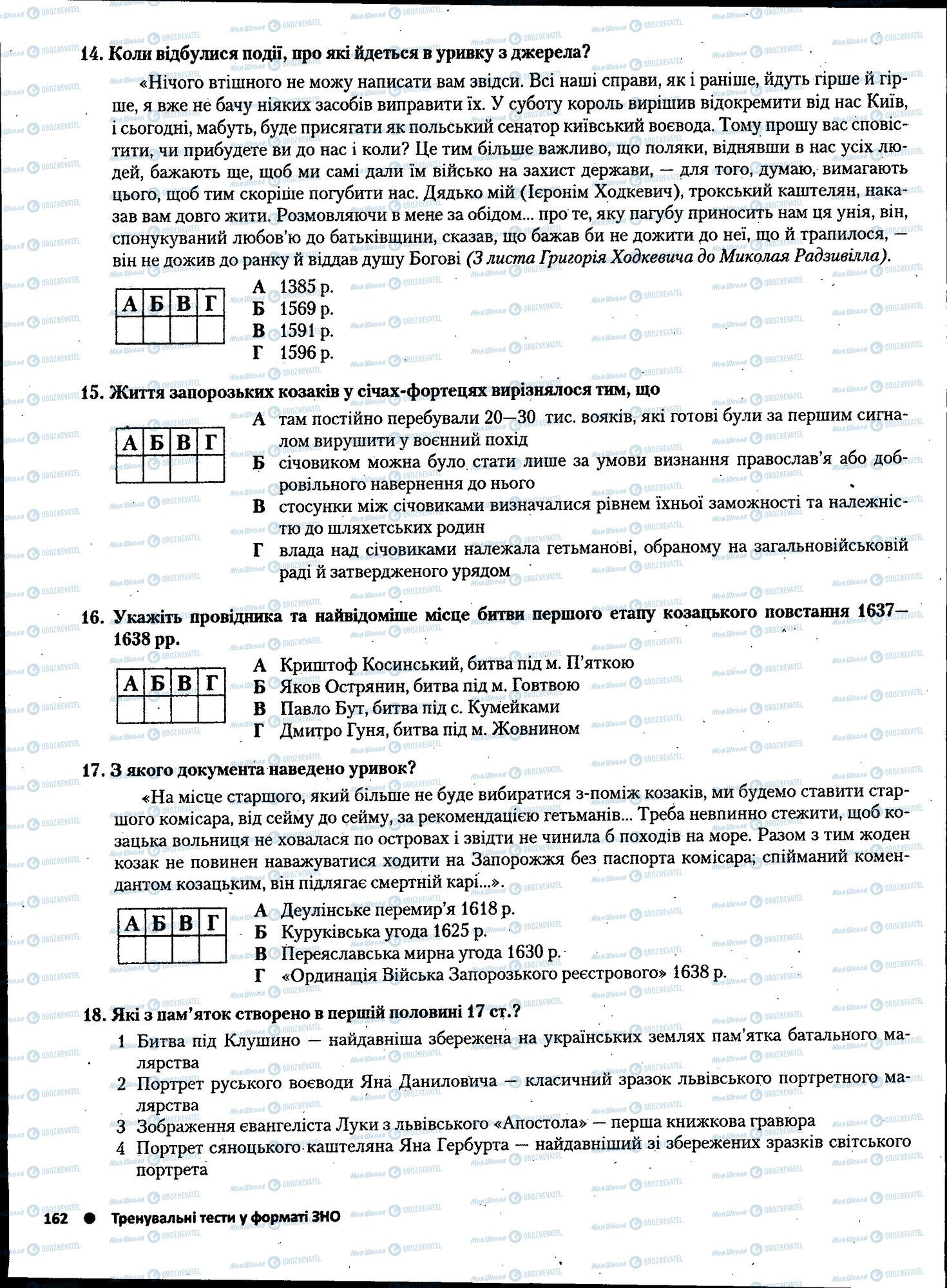 ЗНО Історія України 11 клас сторінка 162