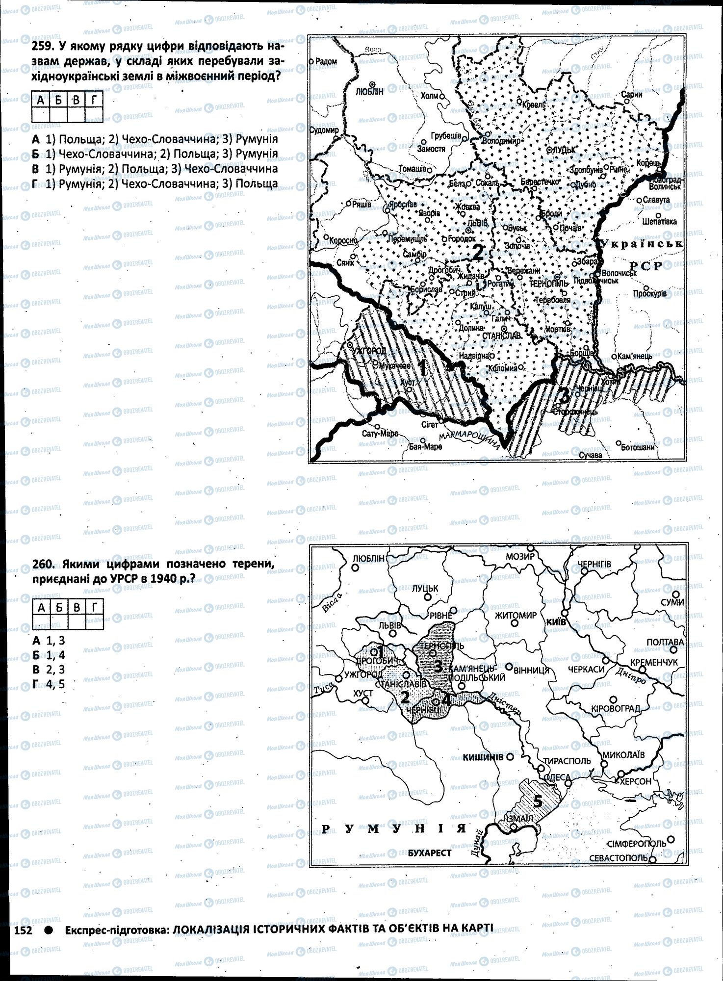 ЗНО Історія України 11 клас сторінка 152