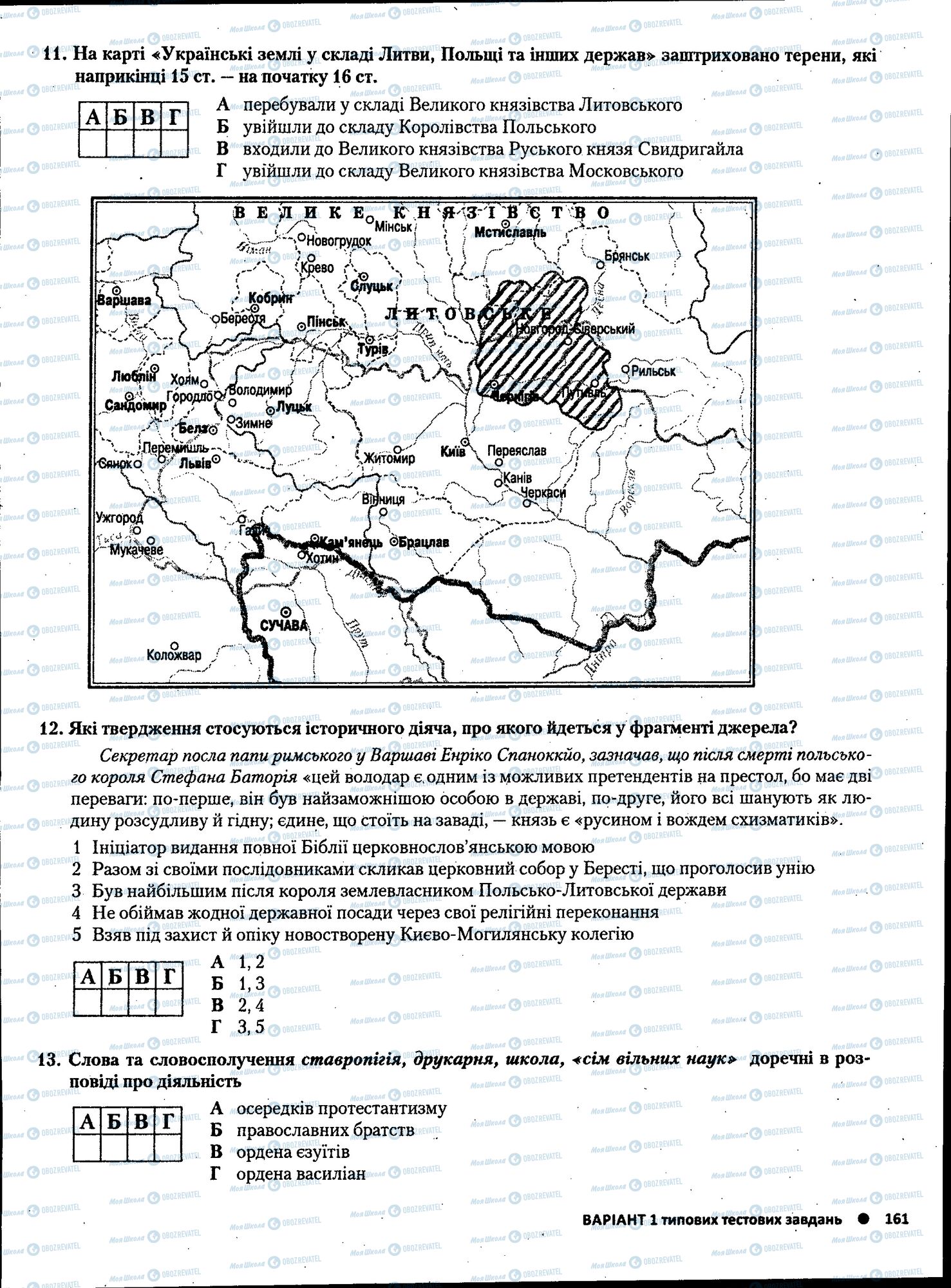 ЗНО Історія України 11 клас сторінка 161