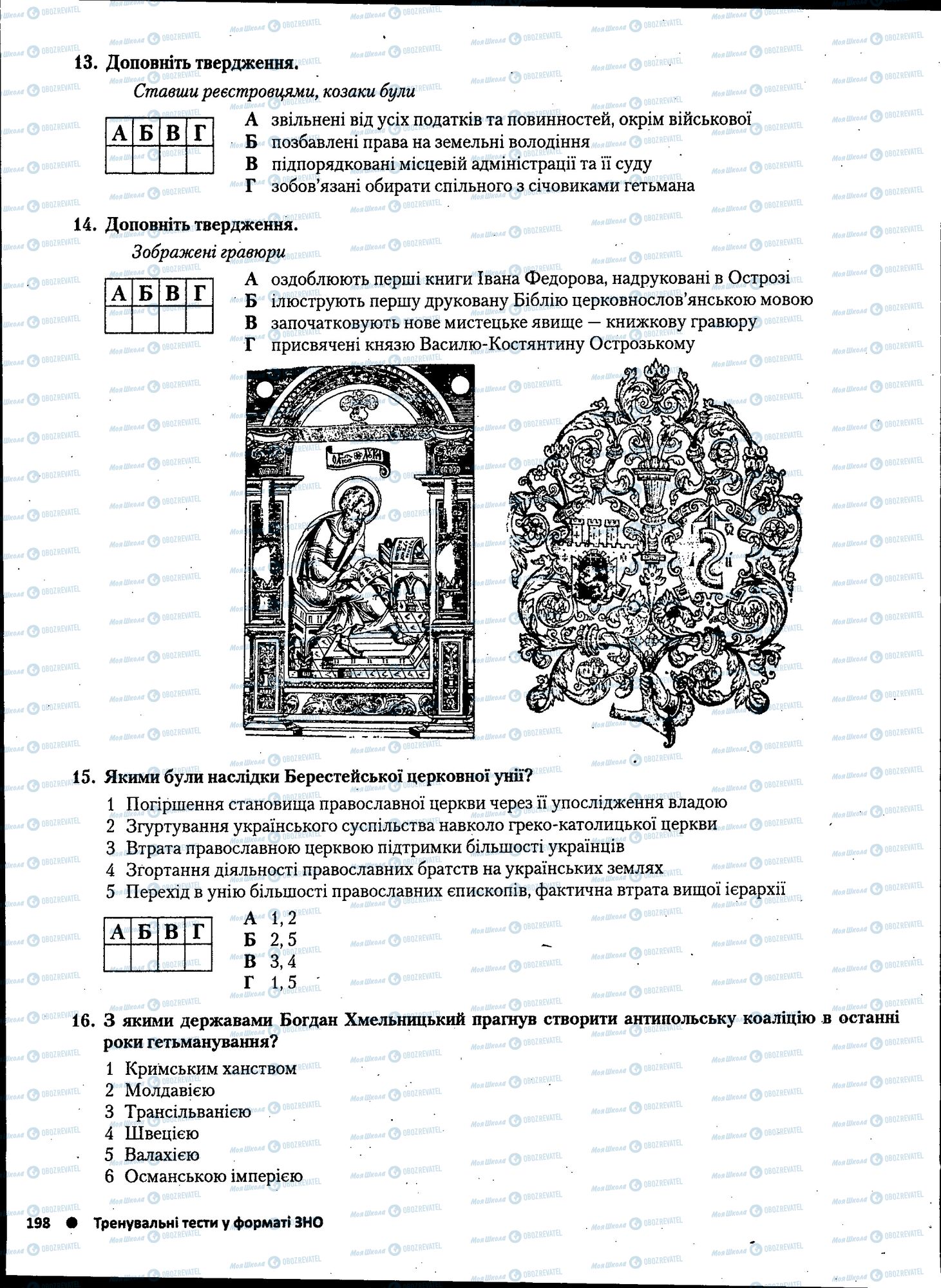 ЗНО Історія України 11 клас сторінка 198