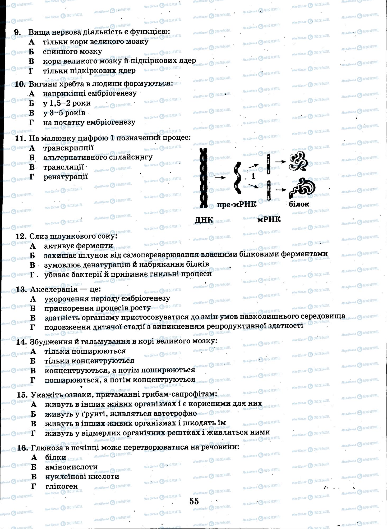 ЗНО Біологія 11 клас сторінка 055