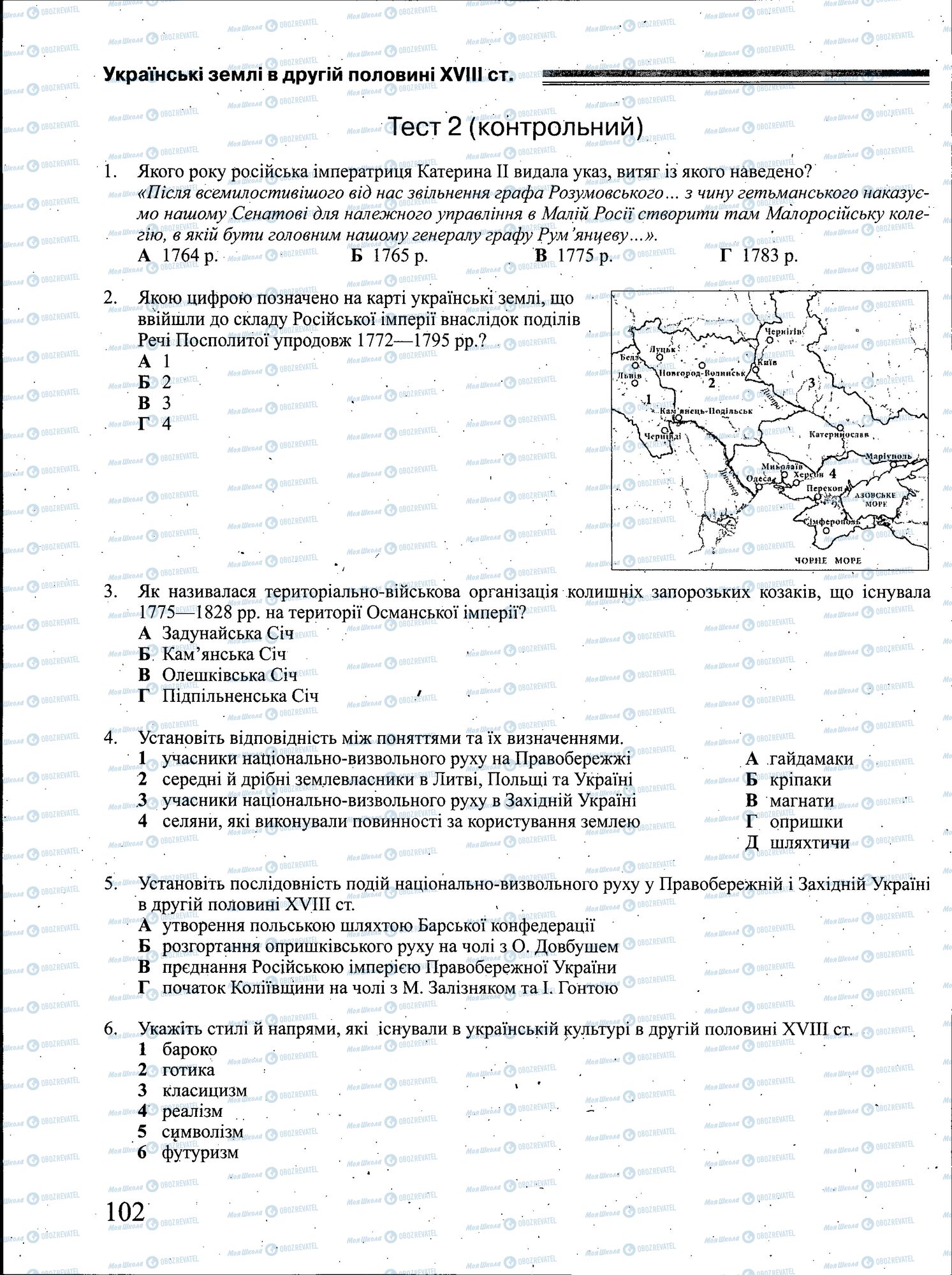 ЗНО Історія України 11 клас сторінка 102