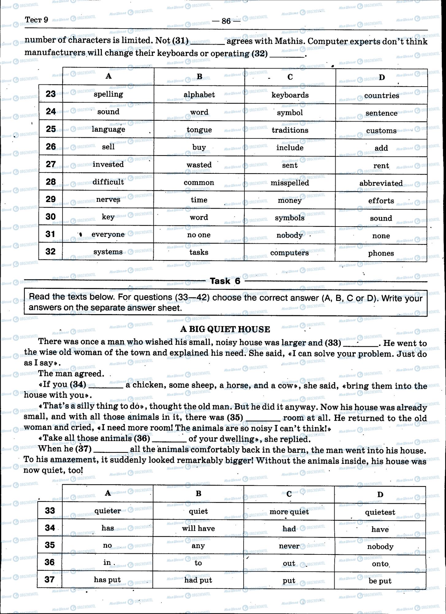 ЗНО Англійська мова 11 клас сторінка 086