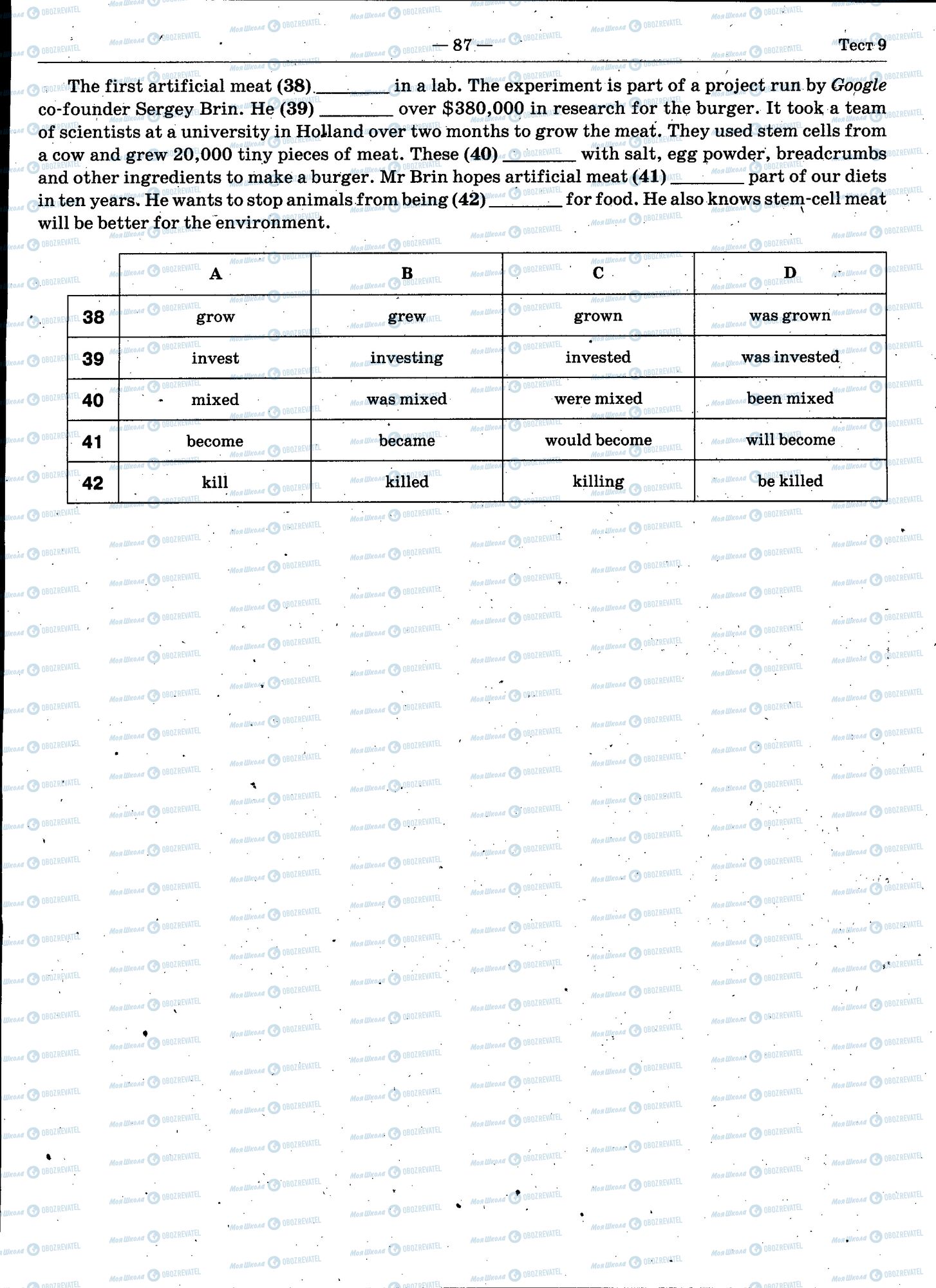 ЗНО Английский язык 11 класс страница 087