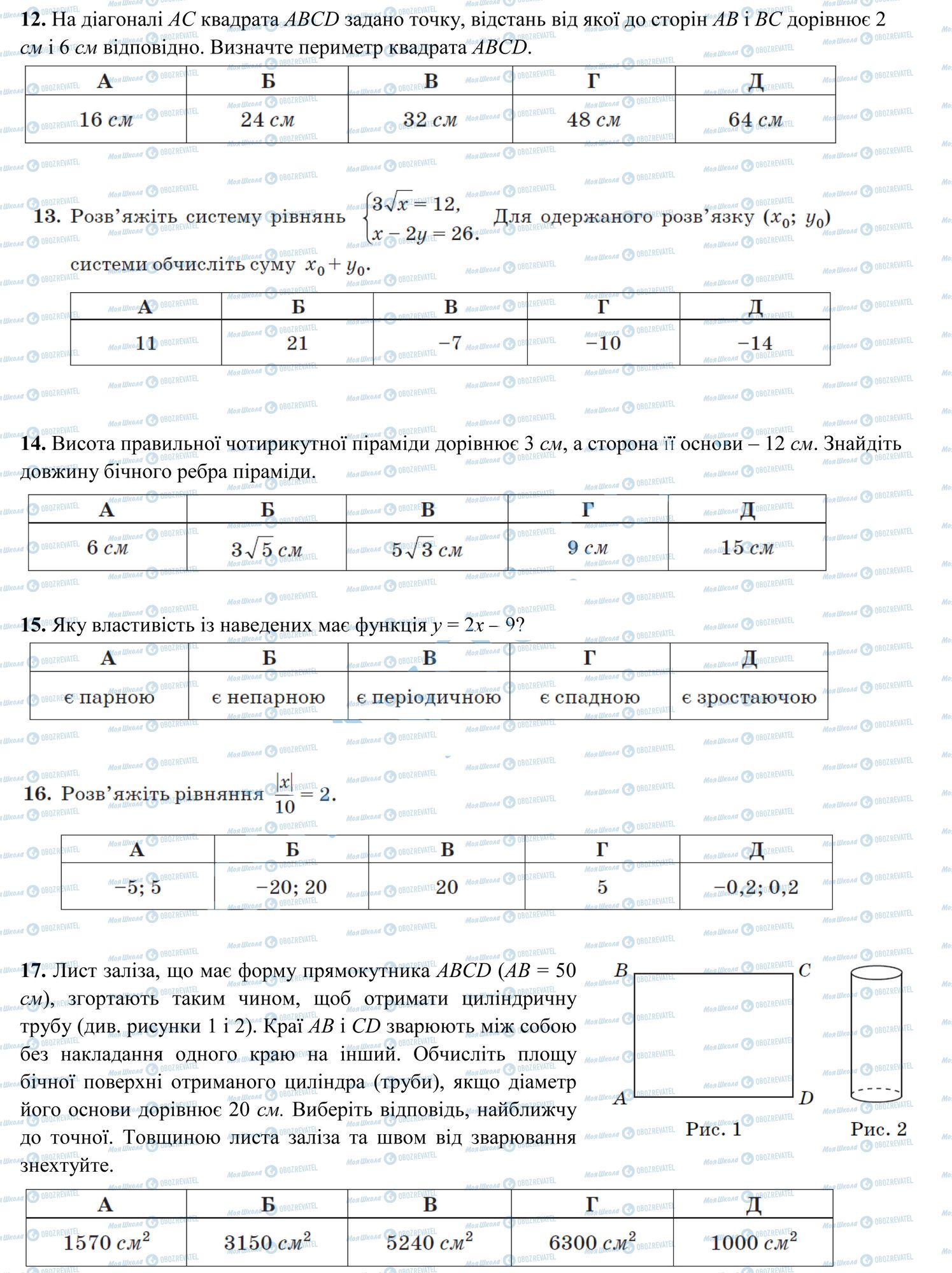 ЗНО Математика 11 клас сторінка 3