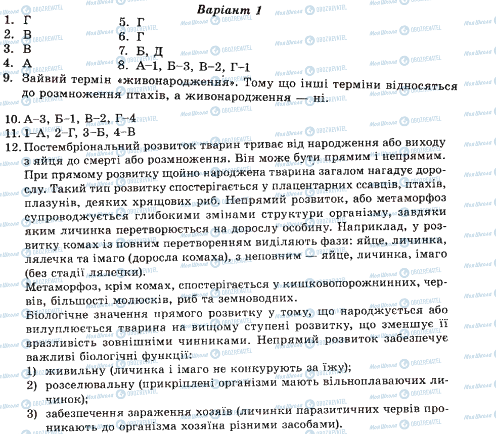 ГДЗ Біологія 11 клас сторінка 3