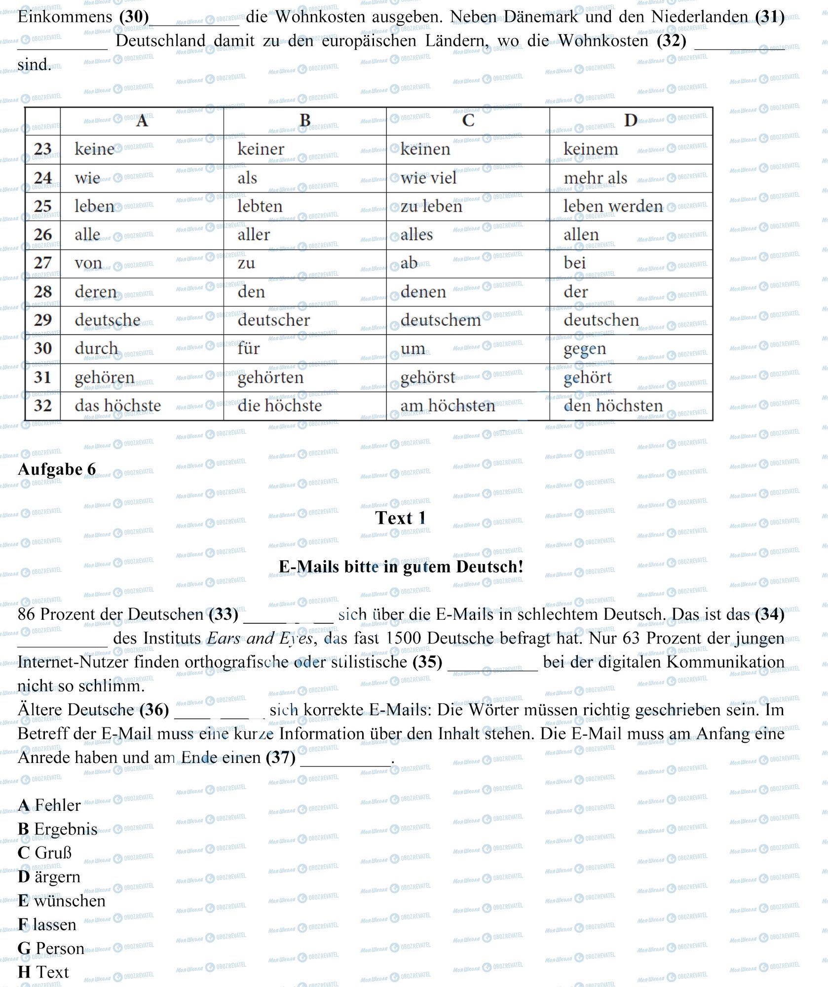ЗНО Немецкий язык 11 класс страница 6