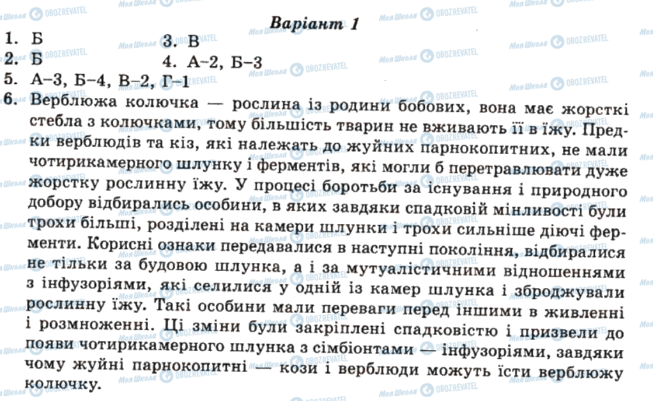 ГДЗ Біологія 11 клас сторінка 14