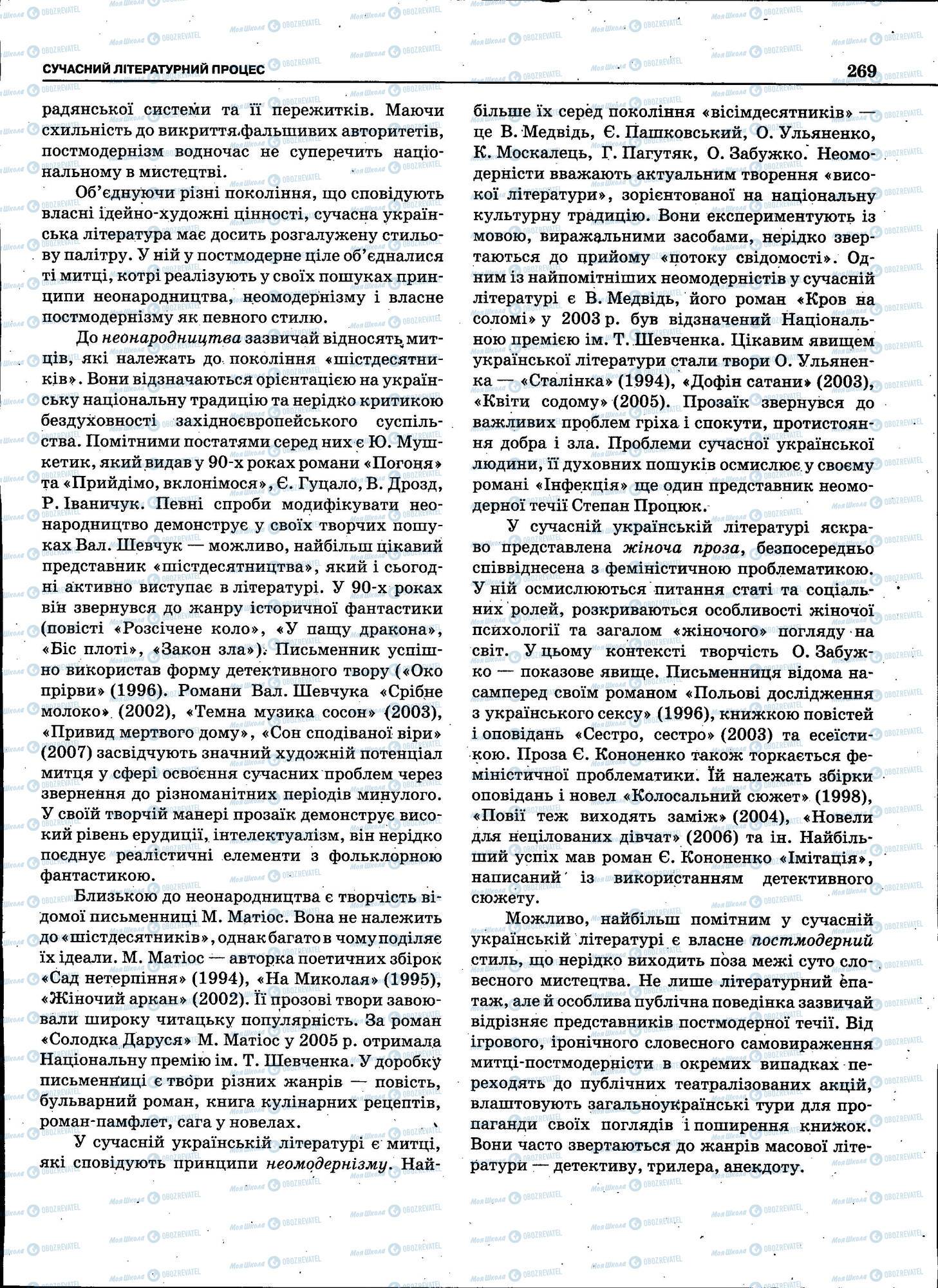 ЗНО Українська мова 11 клас сторінка 269