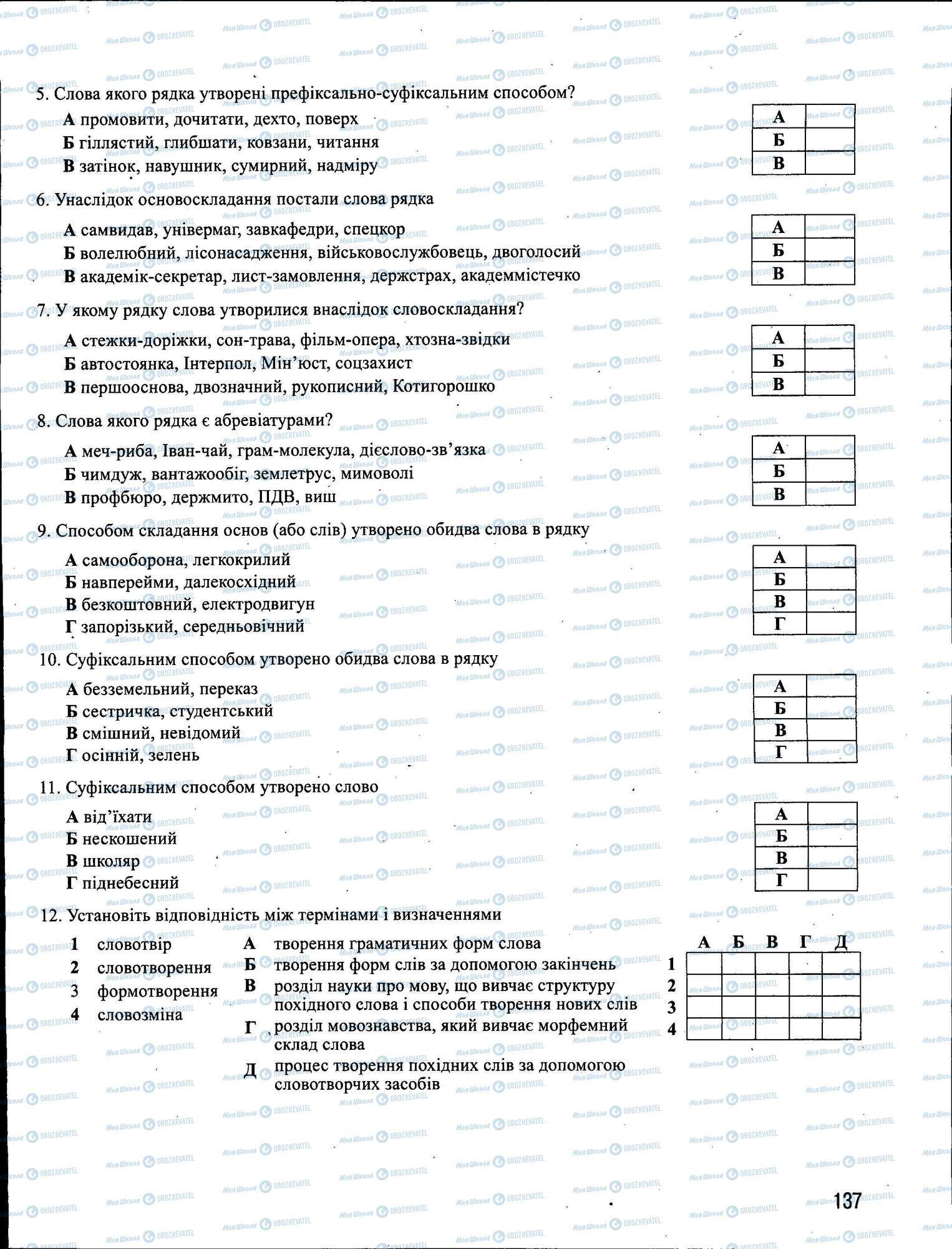 ЗНО Українська мова 11 клас сторінка 137