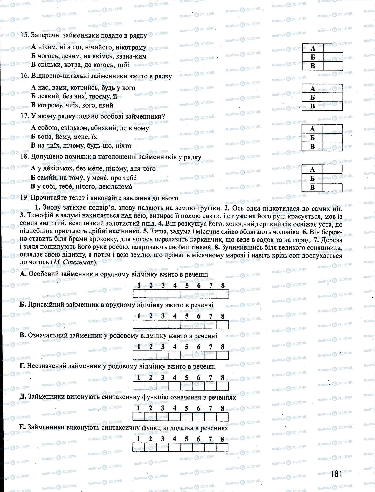 ЗНО Укр мова 11 класс страница 181