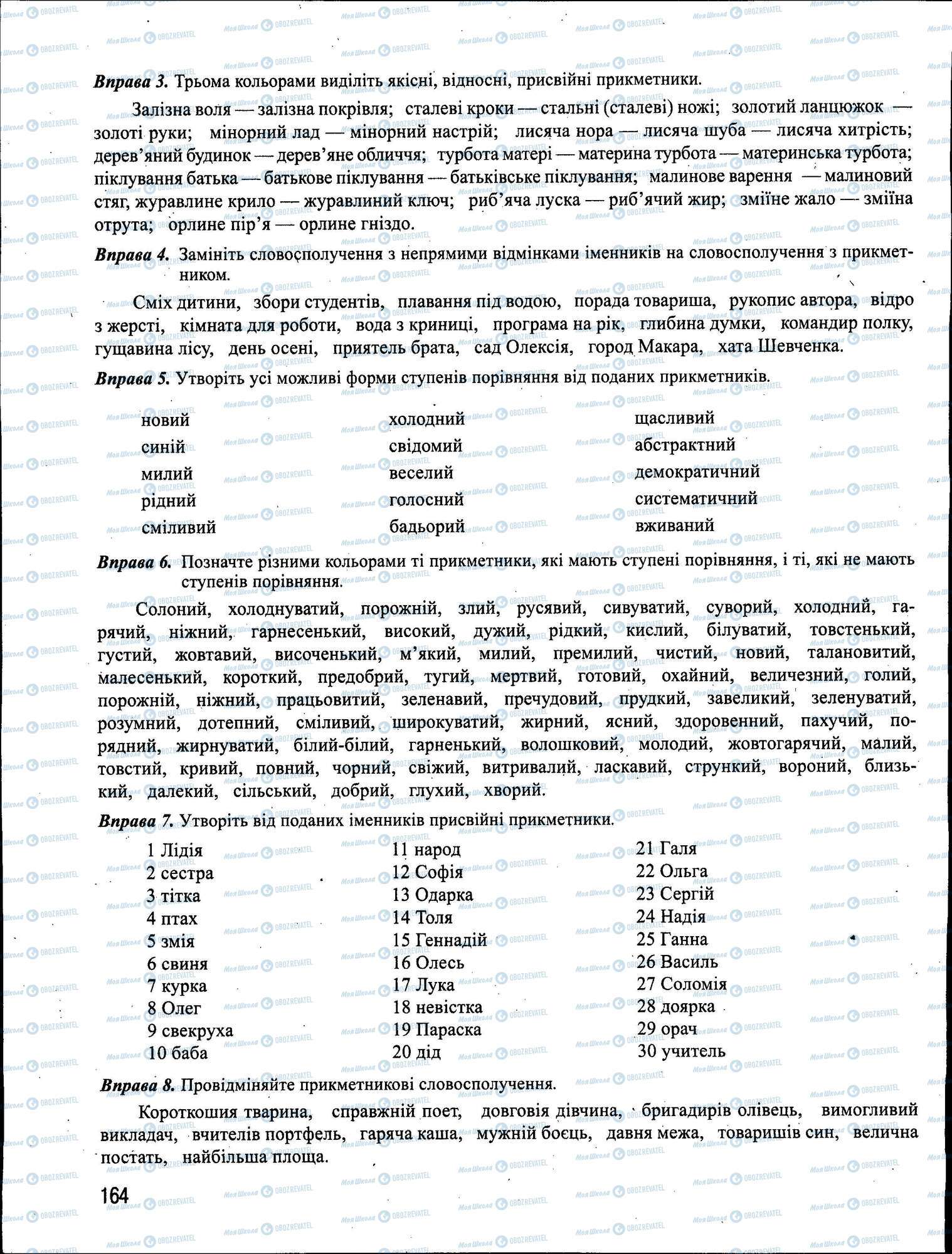 ЗНО Укр мова 11 класс страница 164