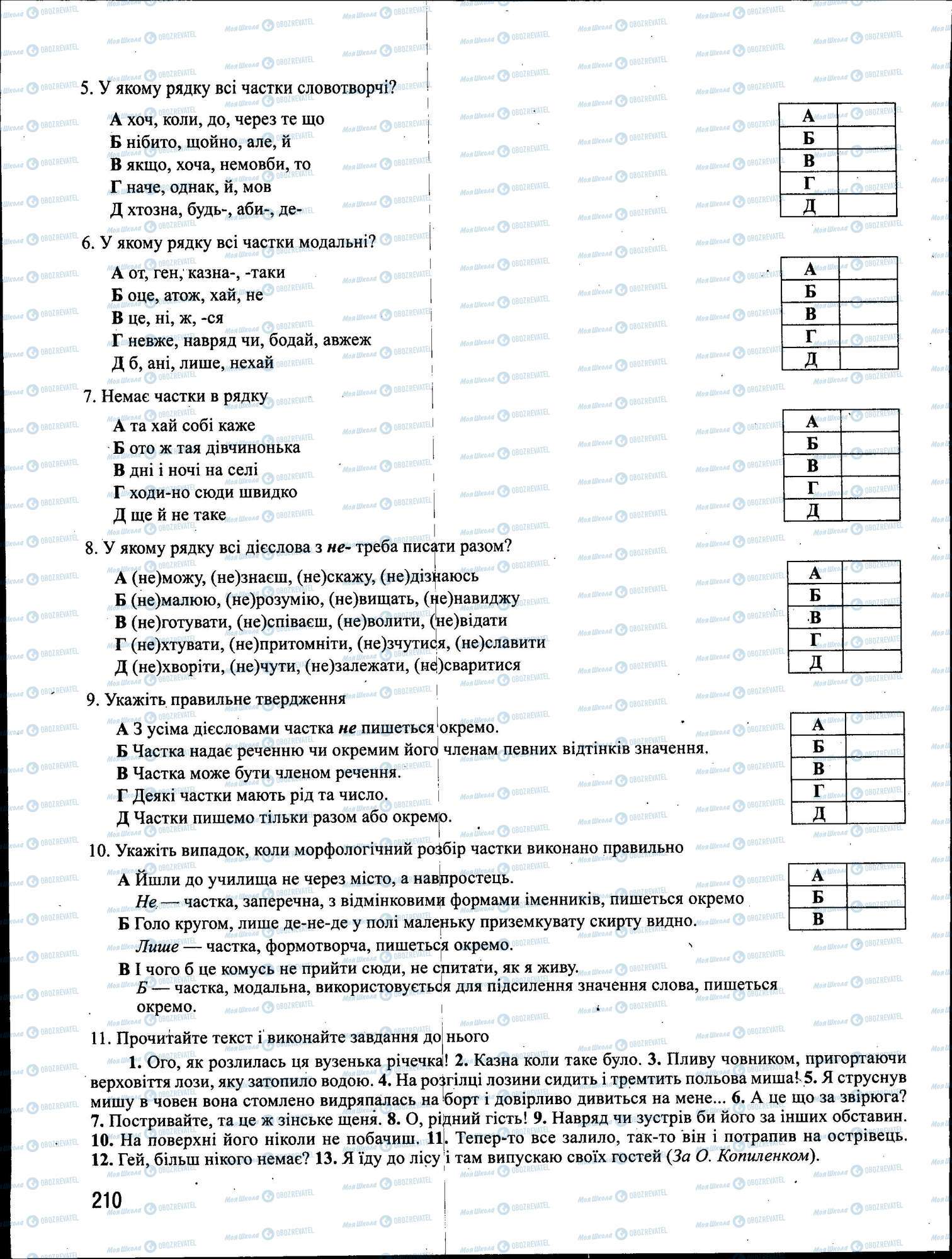 ЗНО Українська мова 11 клас сторінка 210
