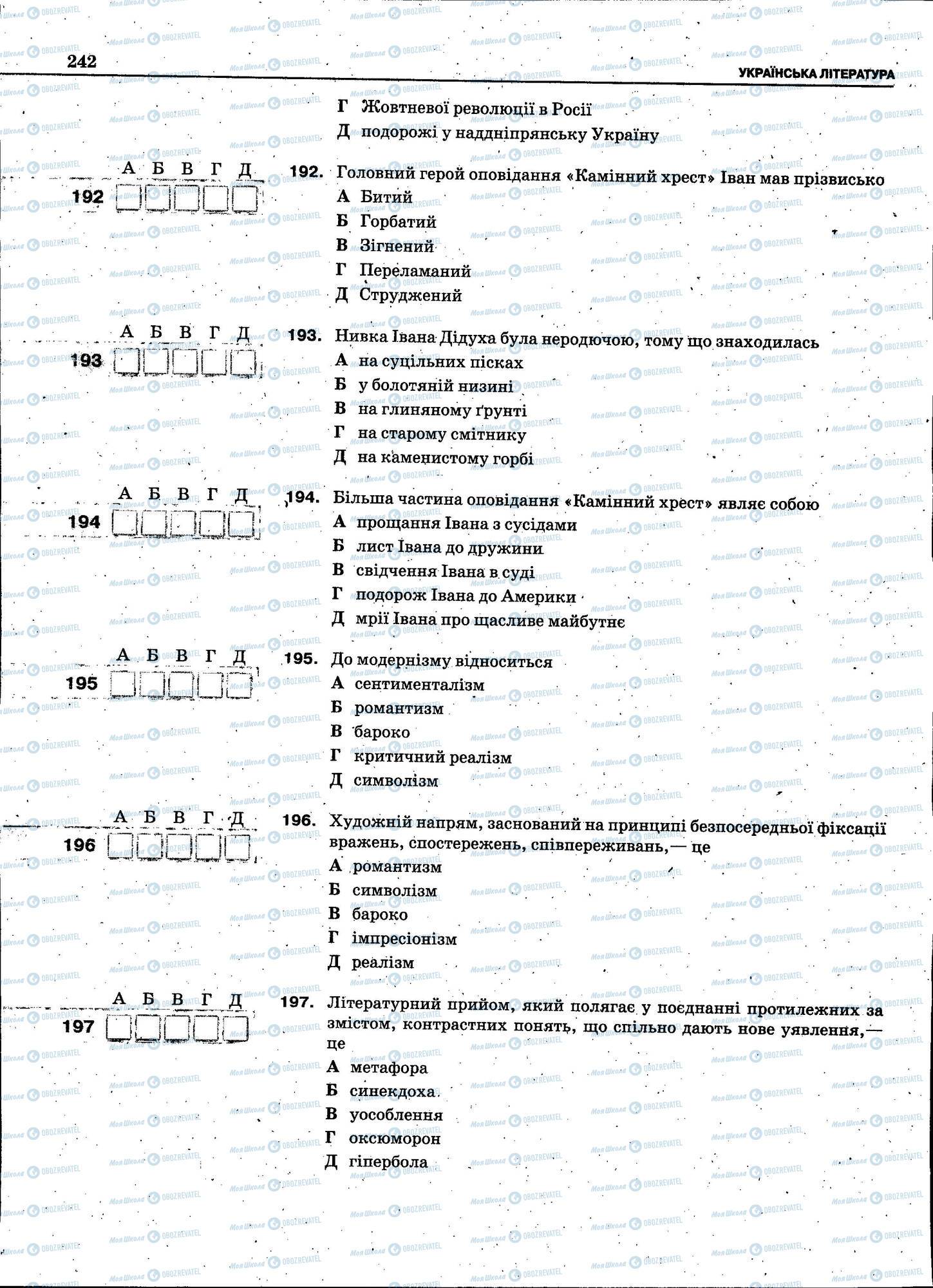 ЗНО Укр мова 11 класс страница 242