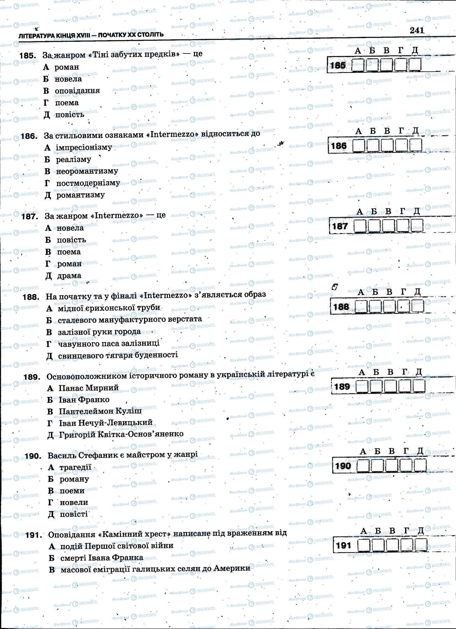 ЗНО Українська мова 11 клас сторінка 241