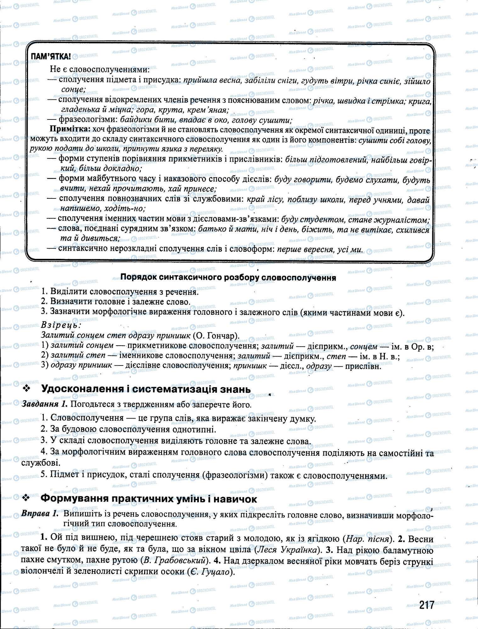 ЗНО Укр мова 11 класс страница 217