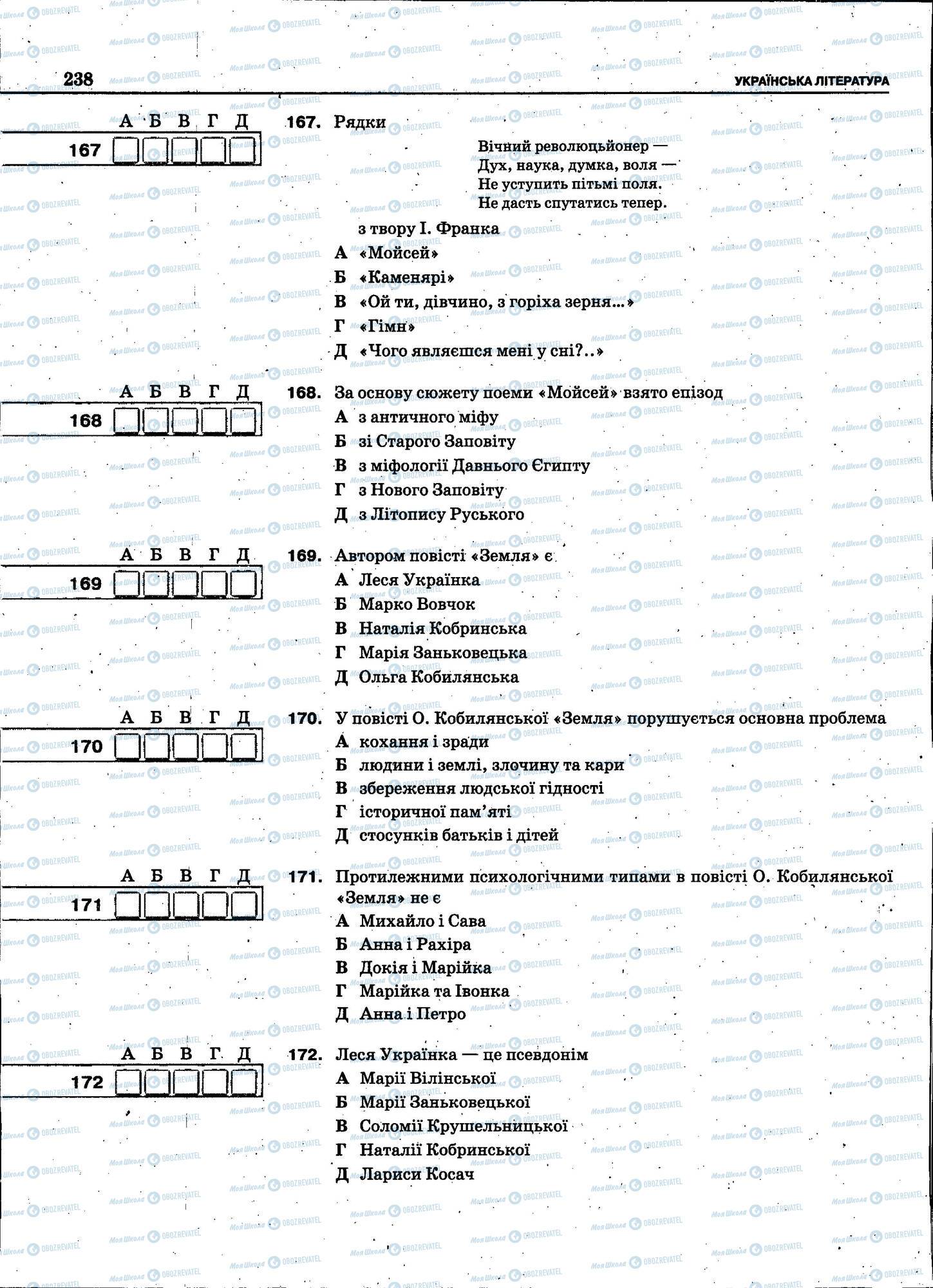 ЗНО Українська мова 11 клас сторінка 238