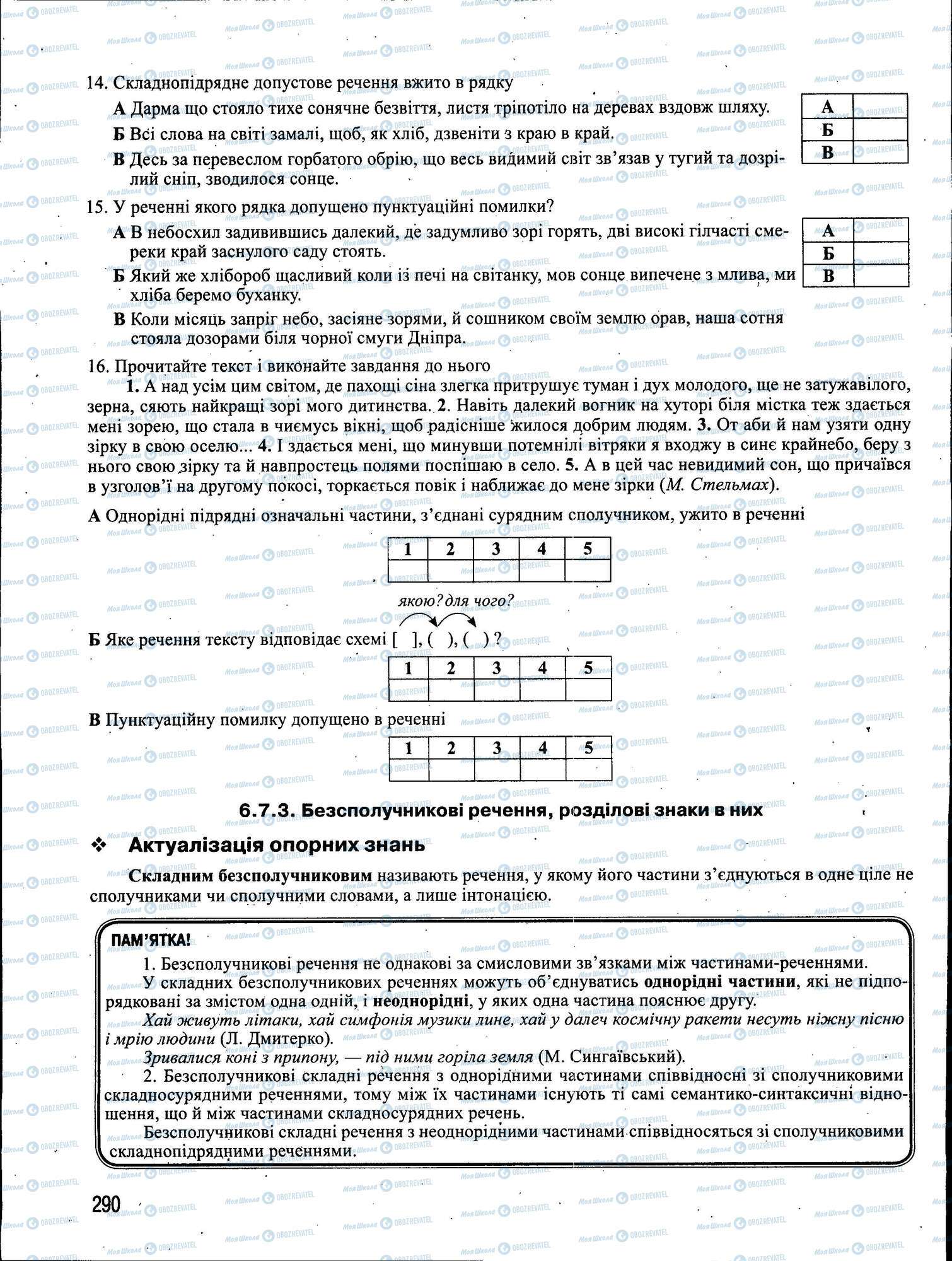 ЗНО Українська мова 11 клас сторінка 290