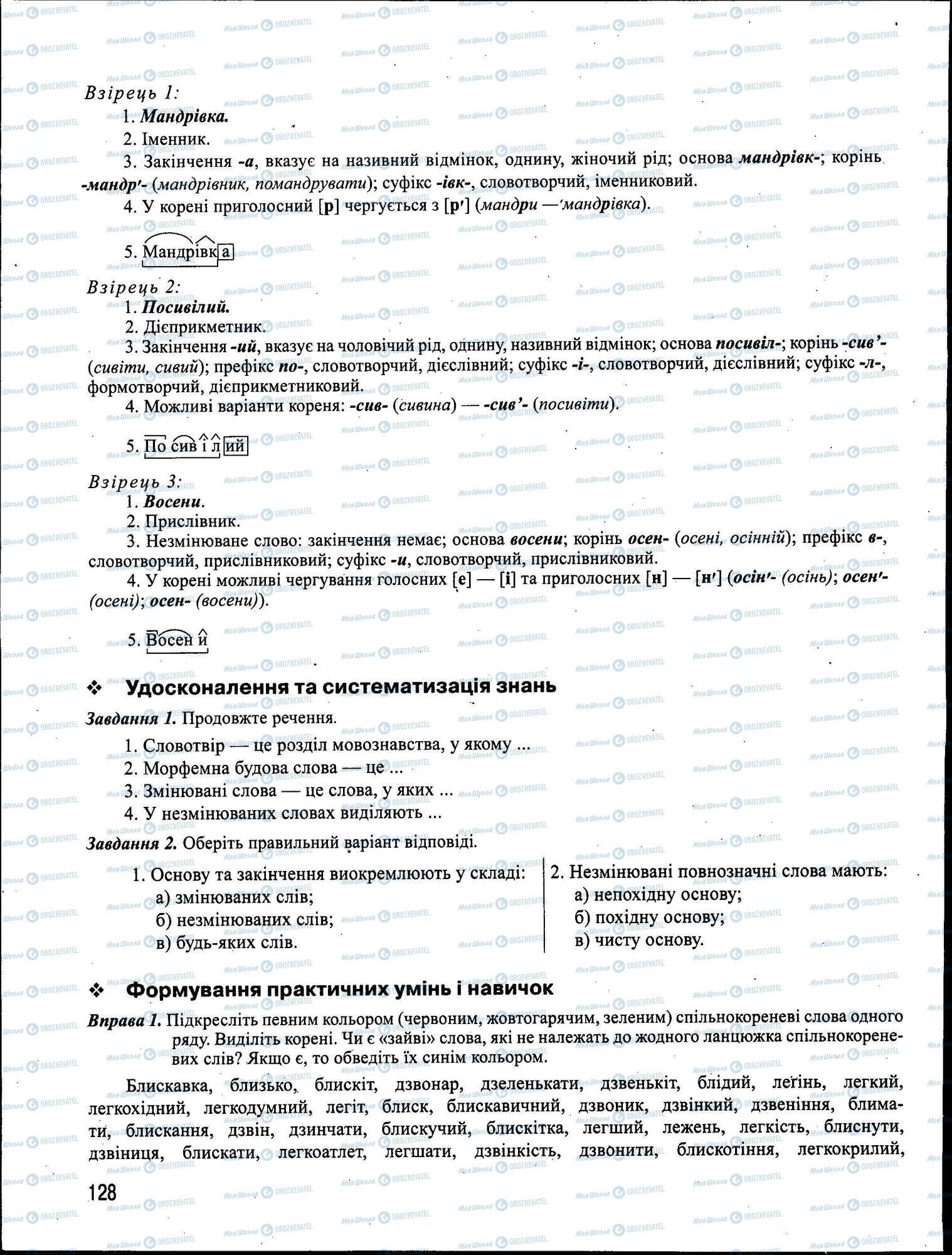 ЗНО Укр мова 11 класс страница 128