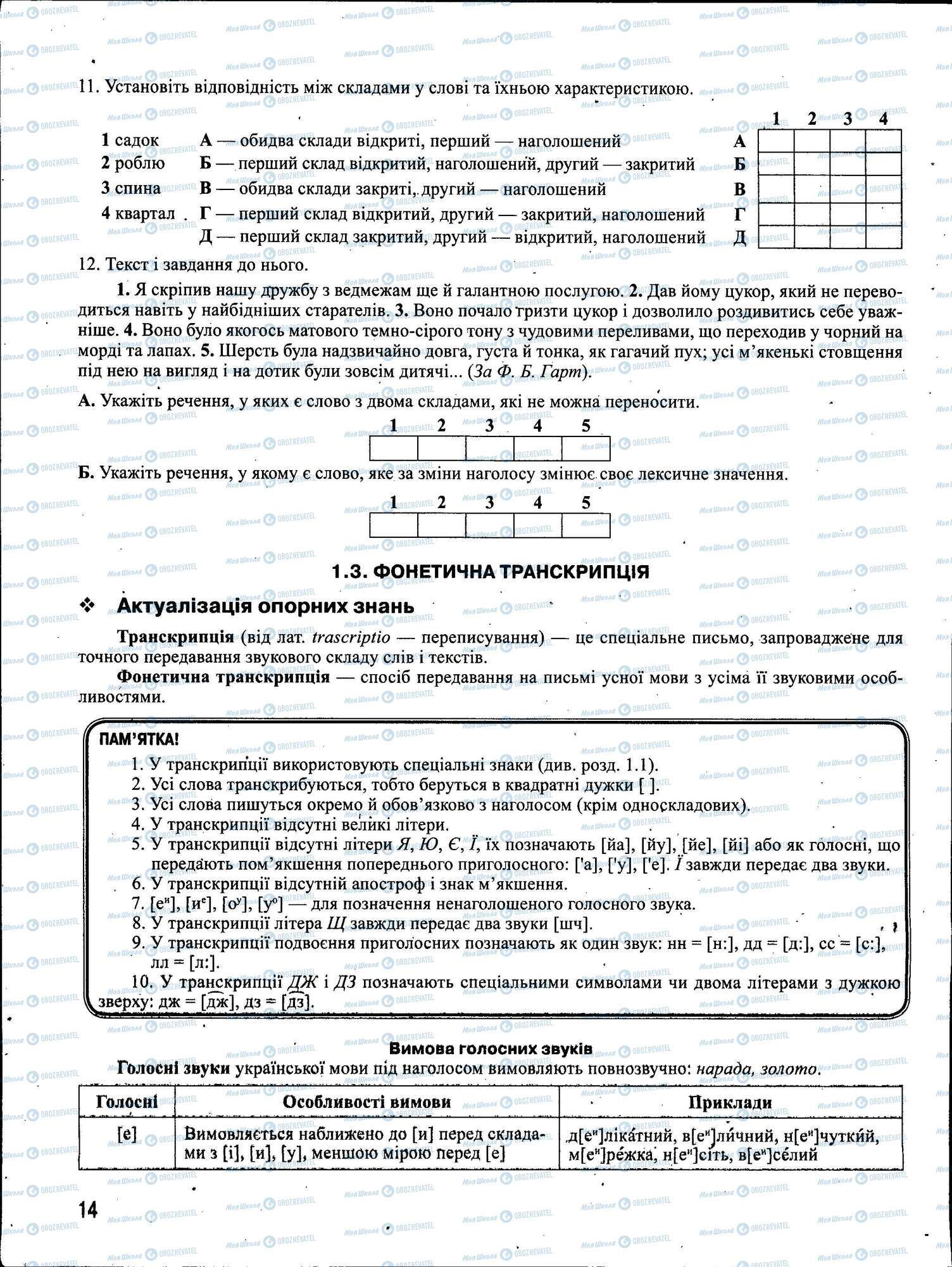 ЗНО Українська мова 11 клас сторінка 014