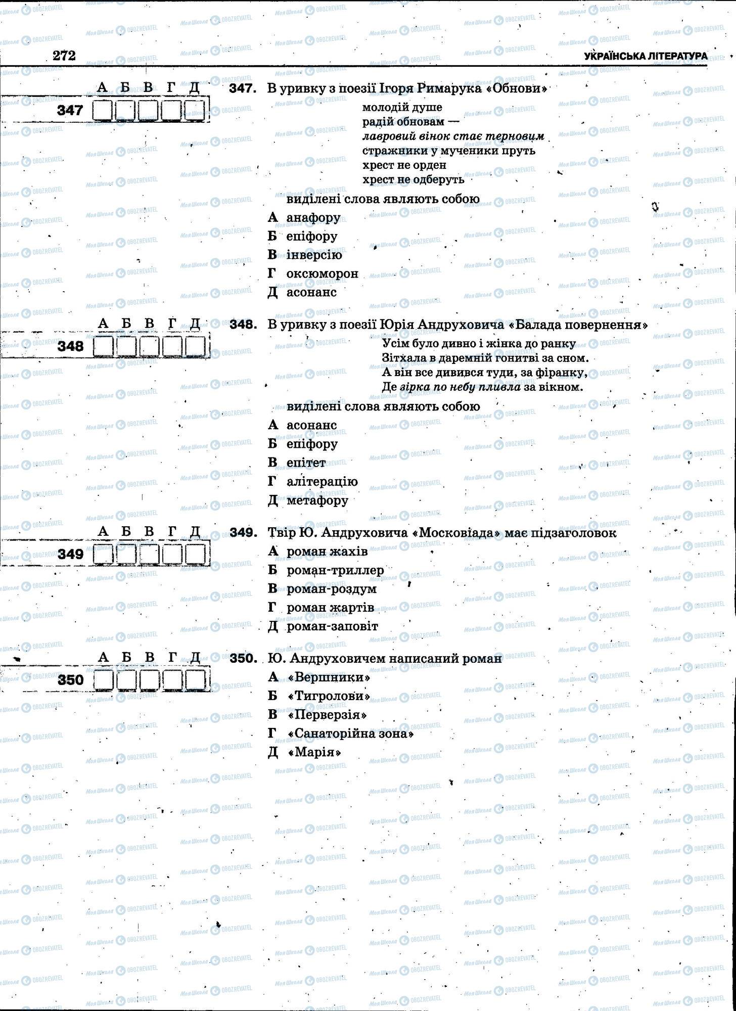 ЗНО Укр мова 11 класс страница 272