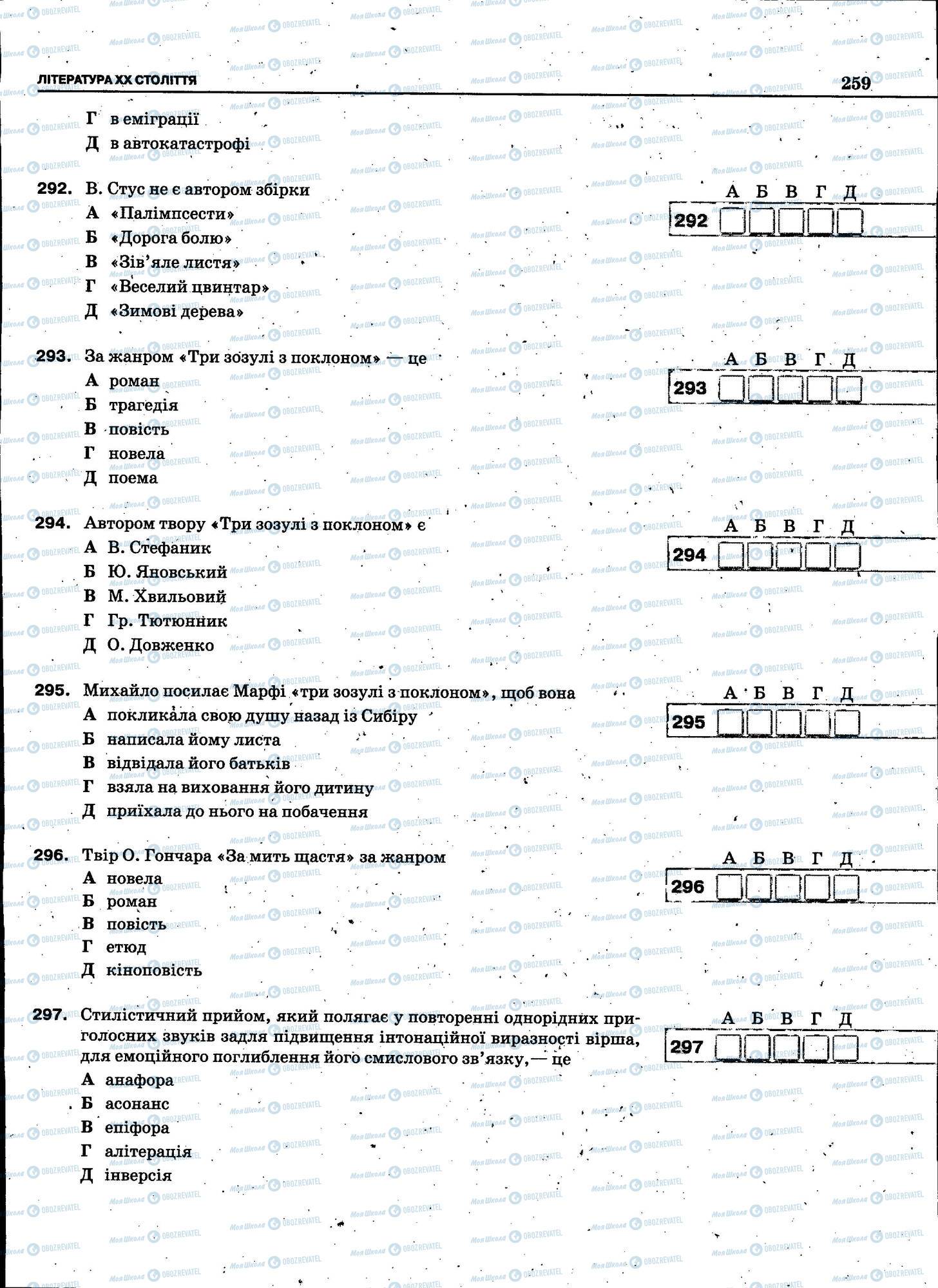 ЗНО Укр мова 11 класс страница 259