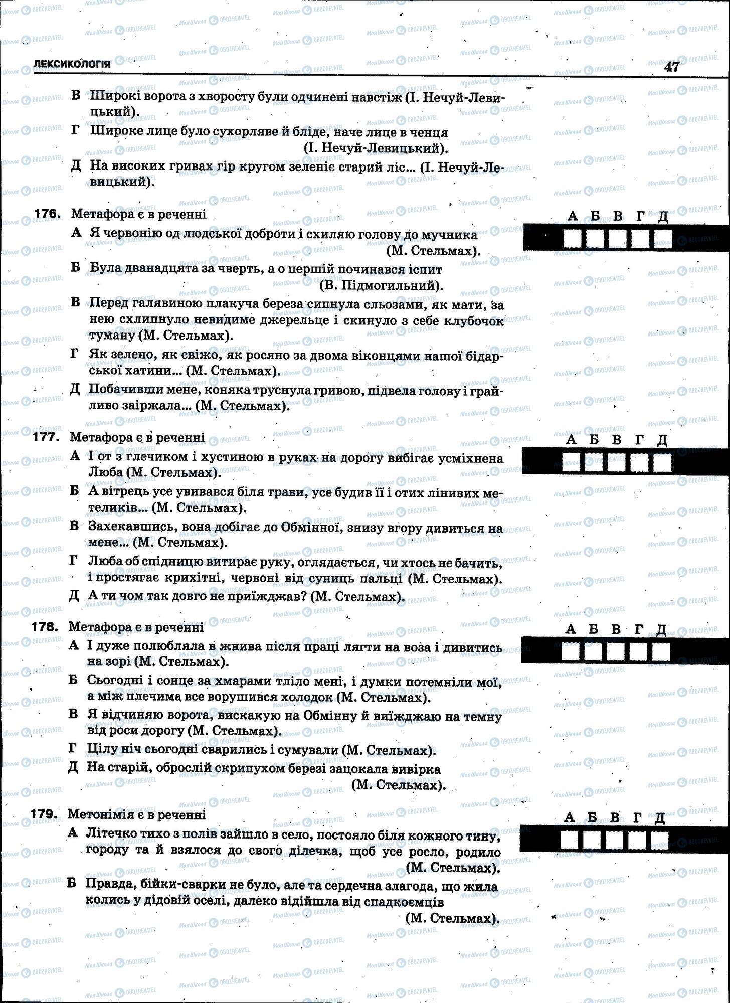 ЗНО Українська мова 11 клас сторінка 047