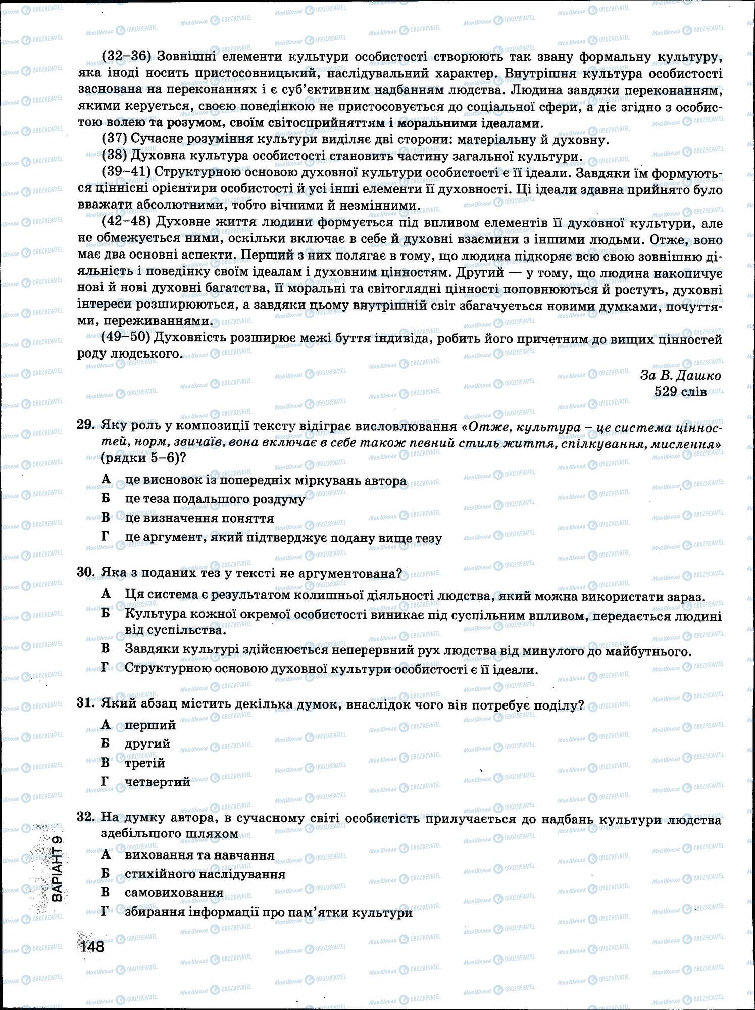 ЗНО Українська мова 11 клас сторінка 148