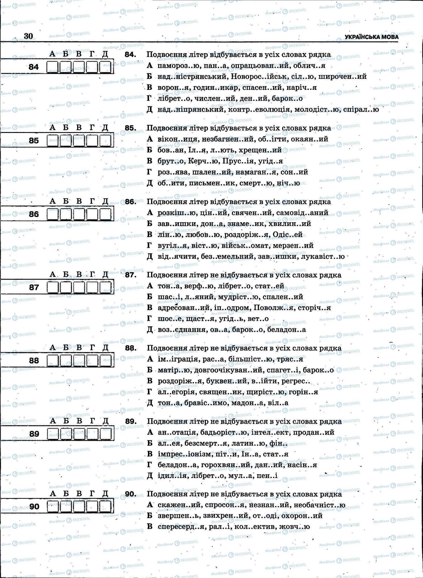 ЗНО Укр мова 11 класс страница 030