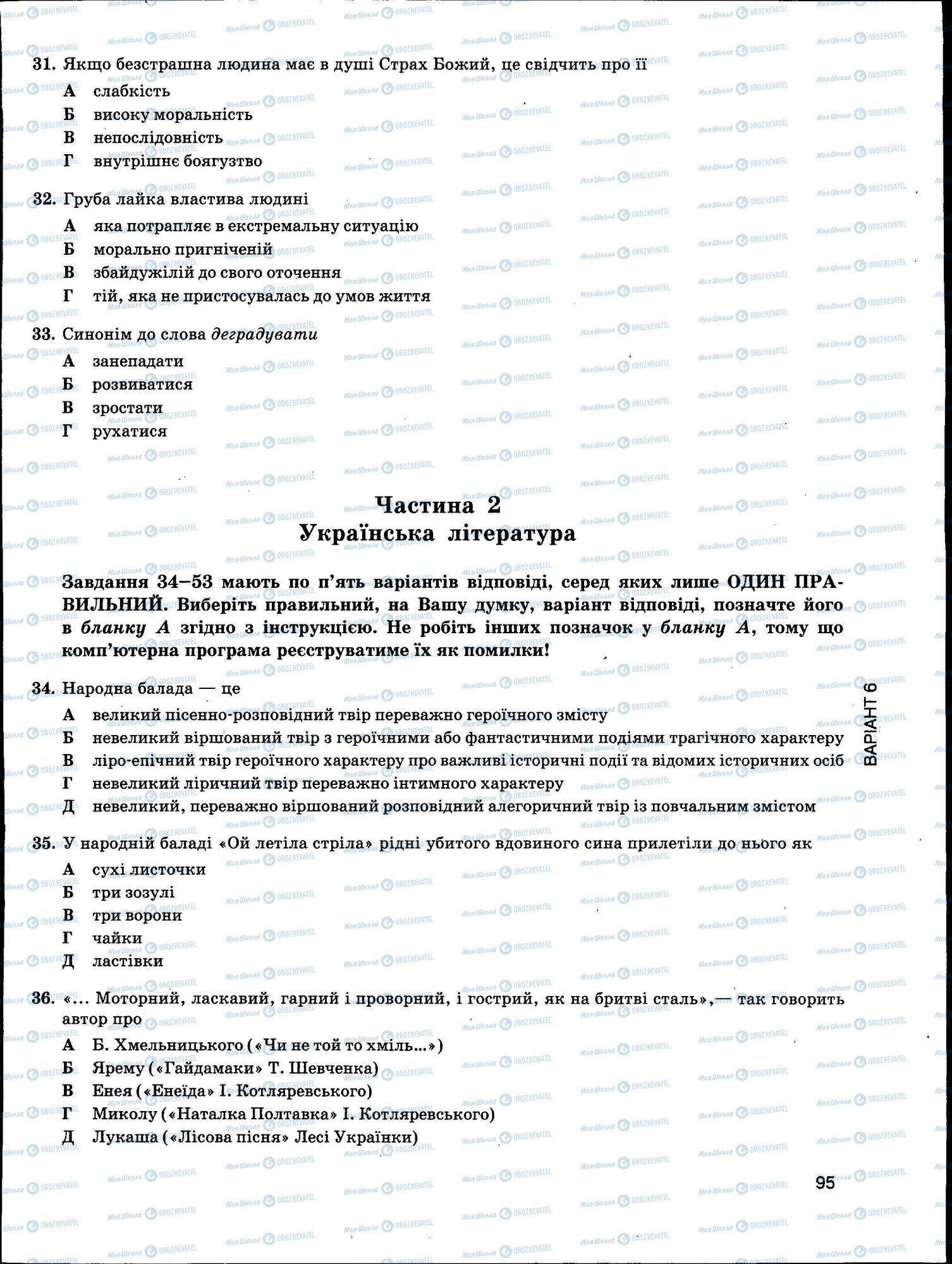 ЗНО Укр мова 11 класс страница 095